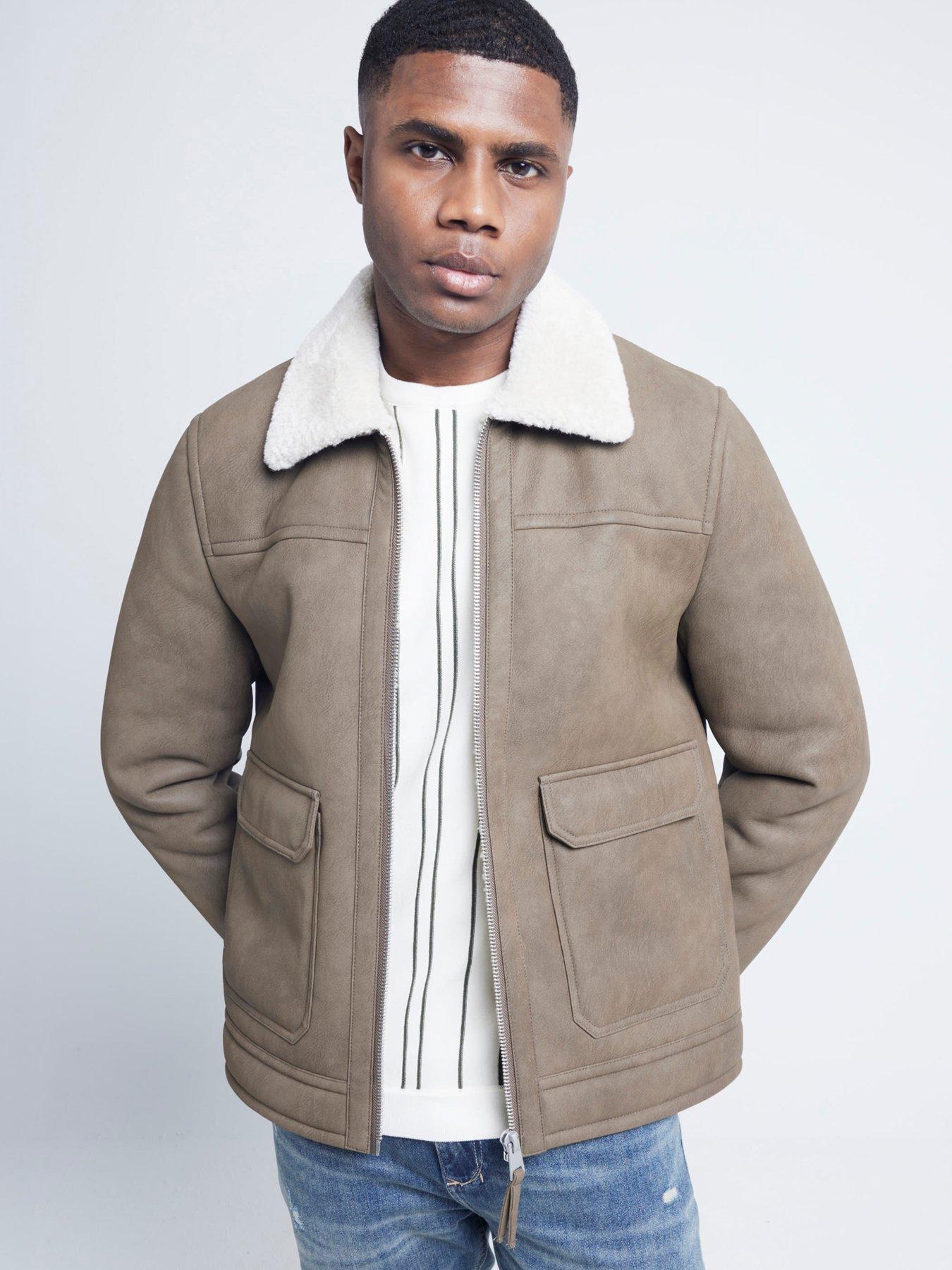 river-island-nubuck-shearling-western-jacket-beige