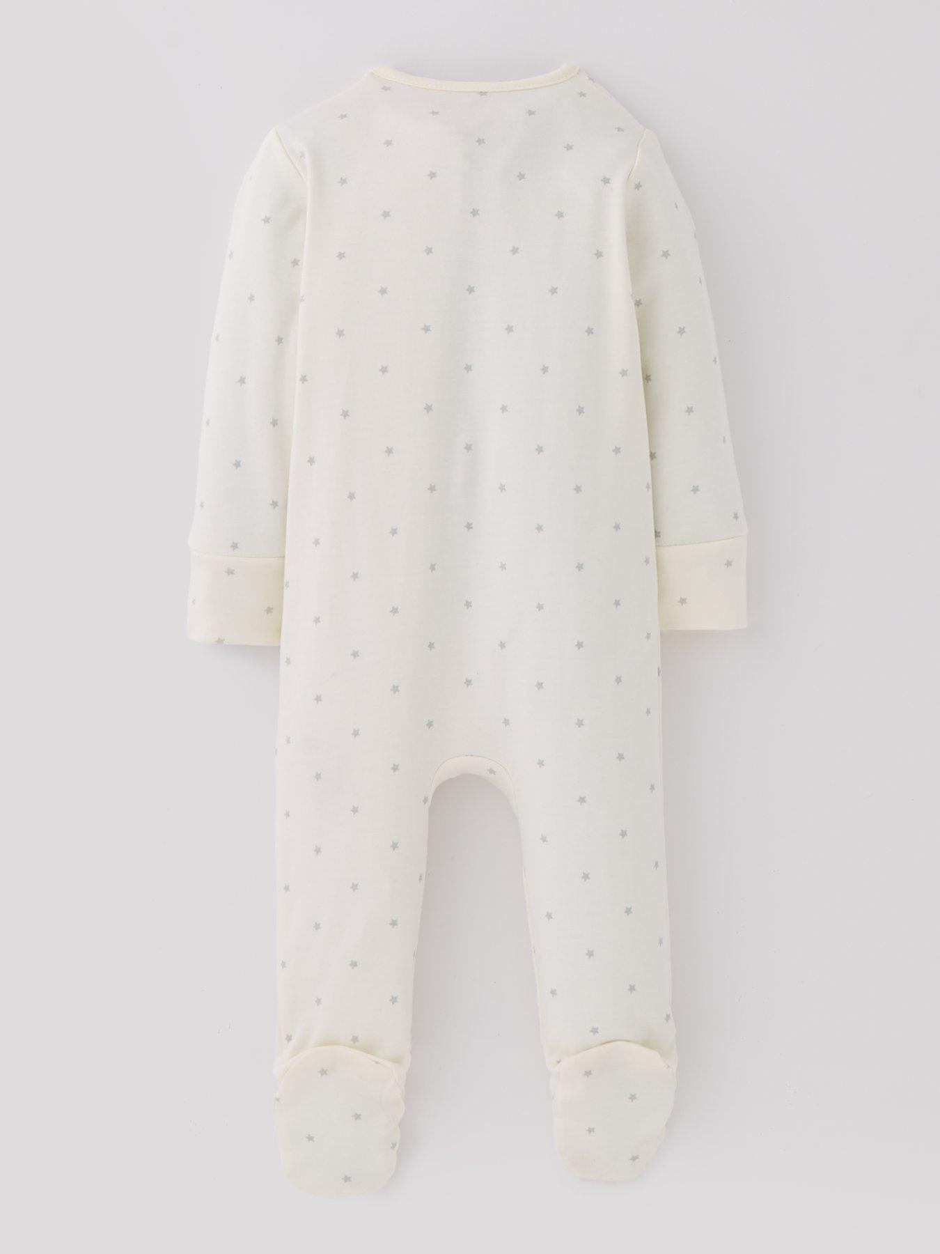  image of mini-v-by-very-baby-unisex-born-in-2025-sleepsuit-white