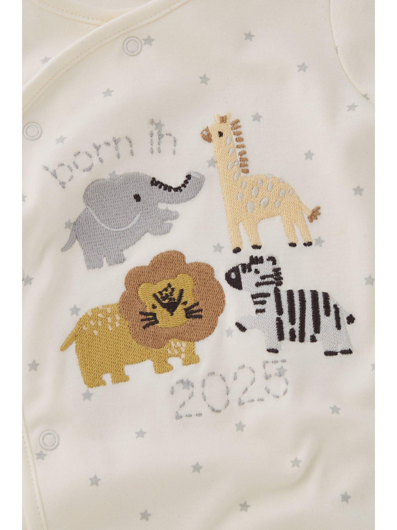  image of mini-v-by-very-baby-unisex-born-in-2025-sleepsuit-white