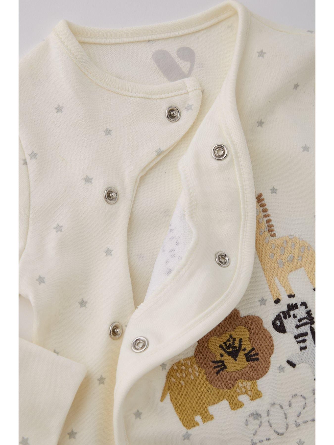  image of mini-v-by-very-baby-unisex-born-in-2025-sleepsuit-white