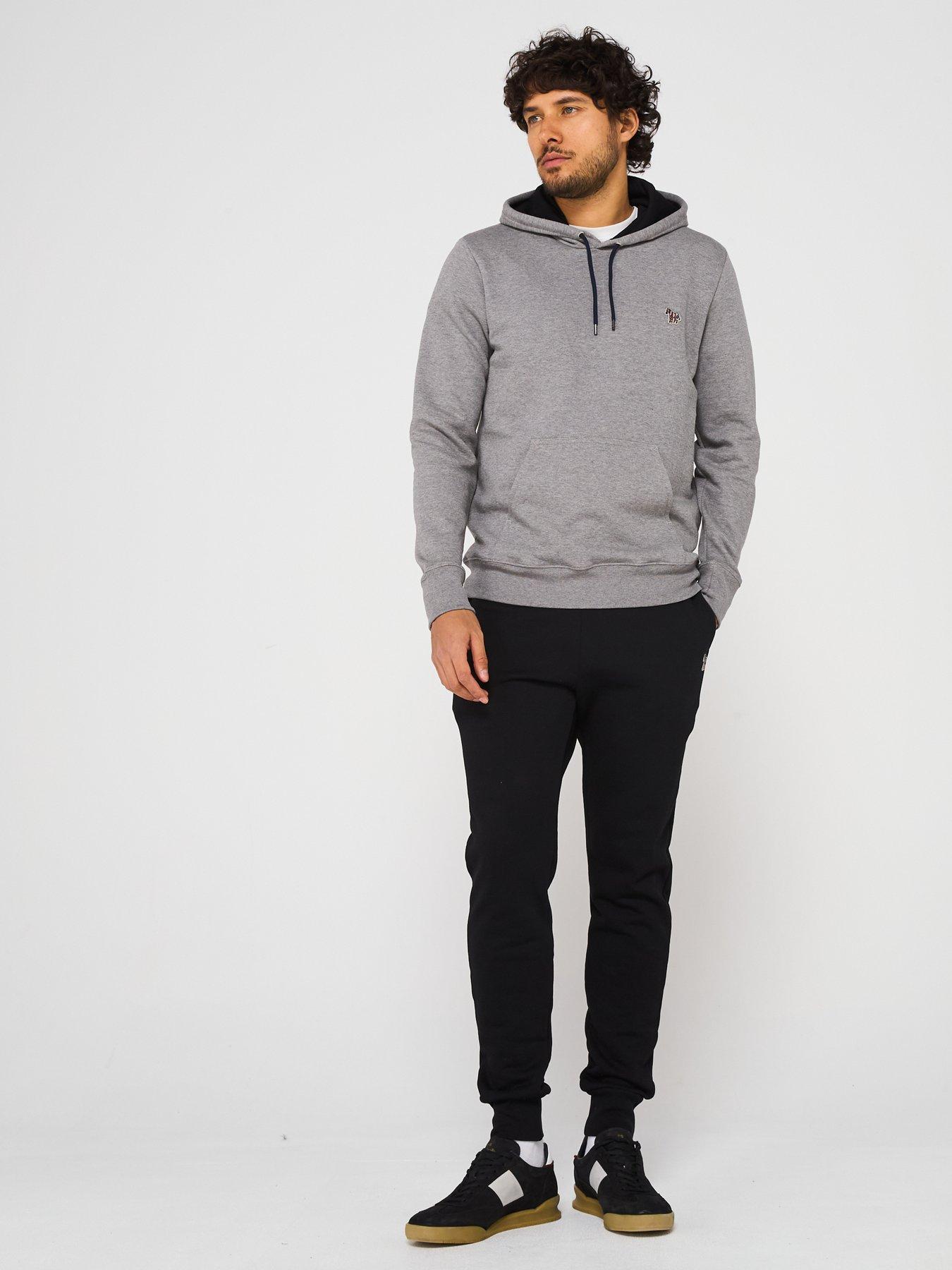  image of ps-paul-smith-regular-fit-zebra-hoodie-grey