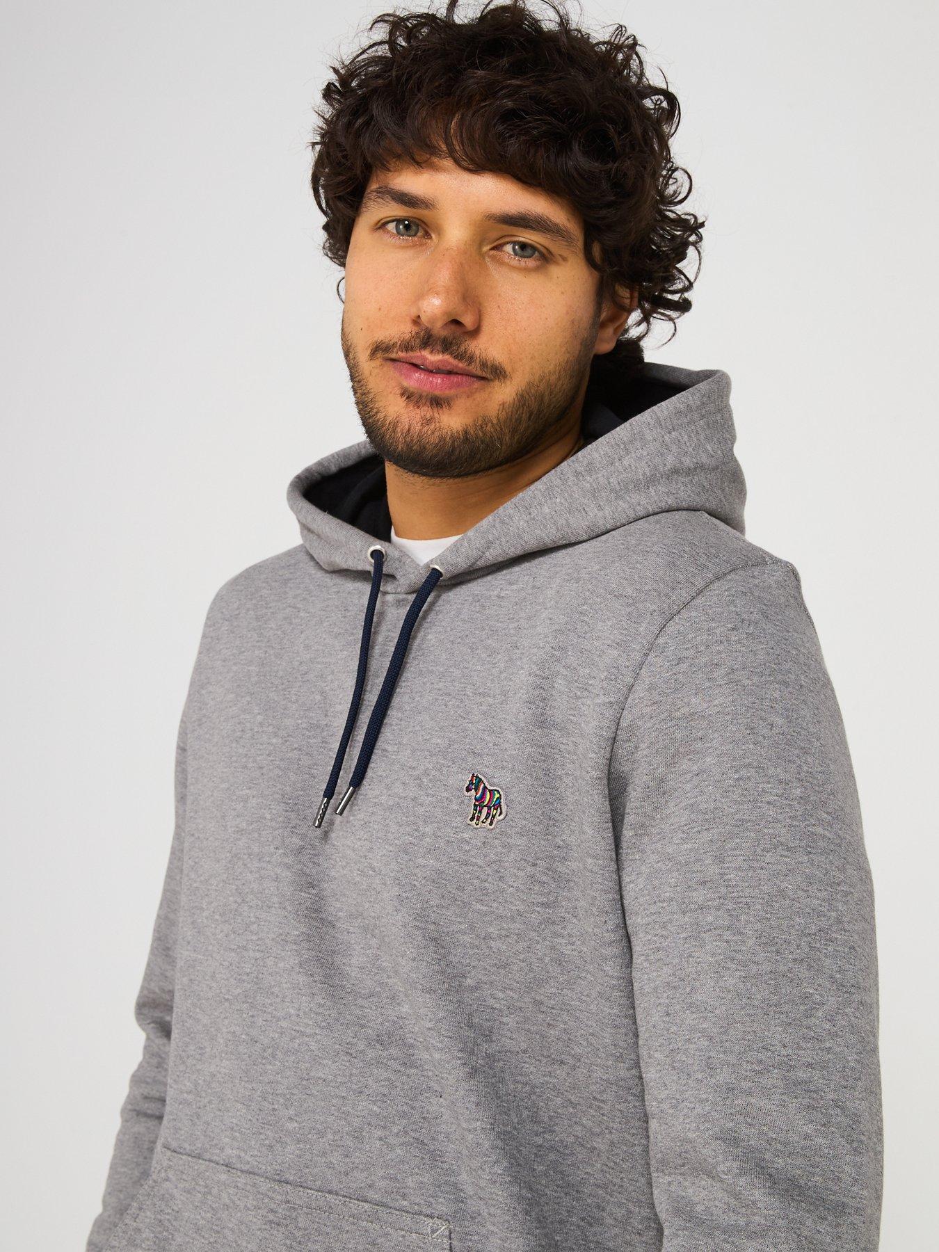  image of ps-paul-smith-regular-fit-zebra-hoodie-grey