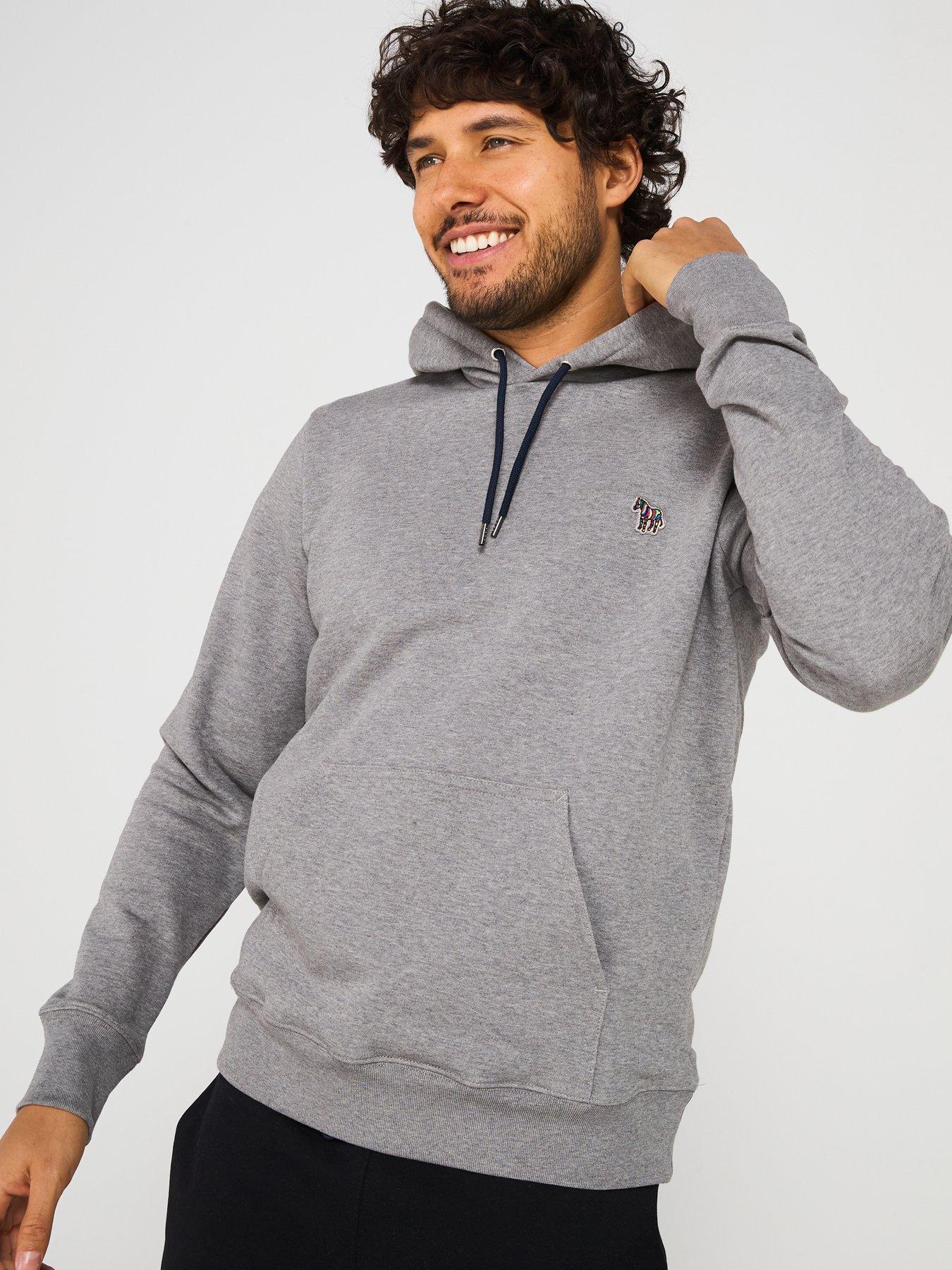  image of ps-paul-smith-regular-fit-zebra-hoodie-grey