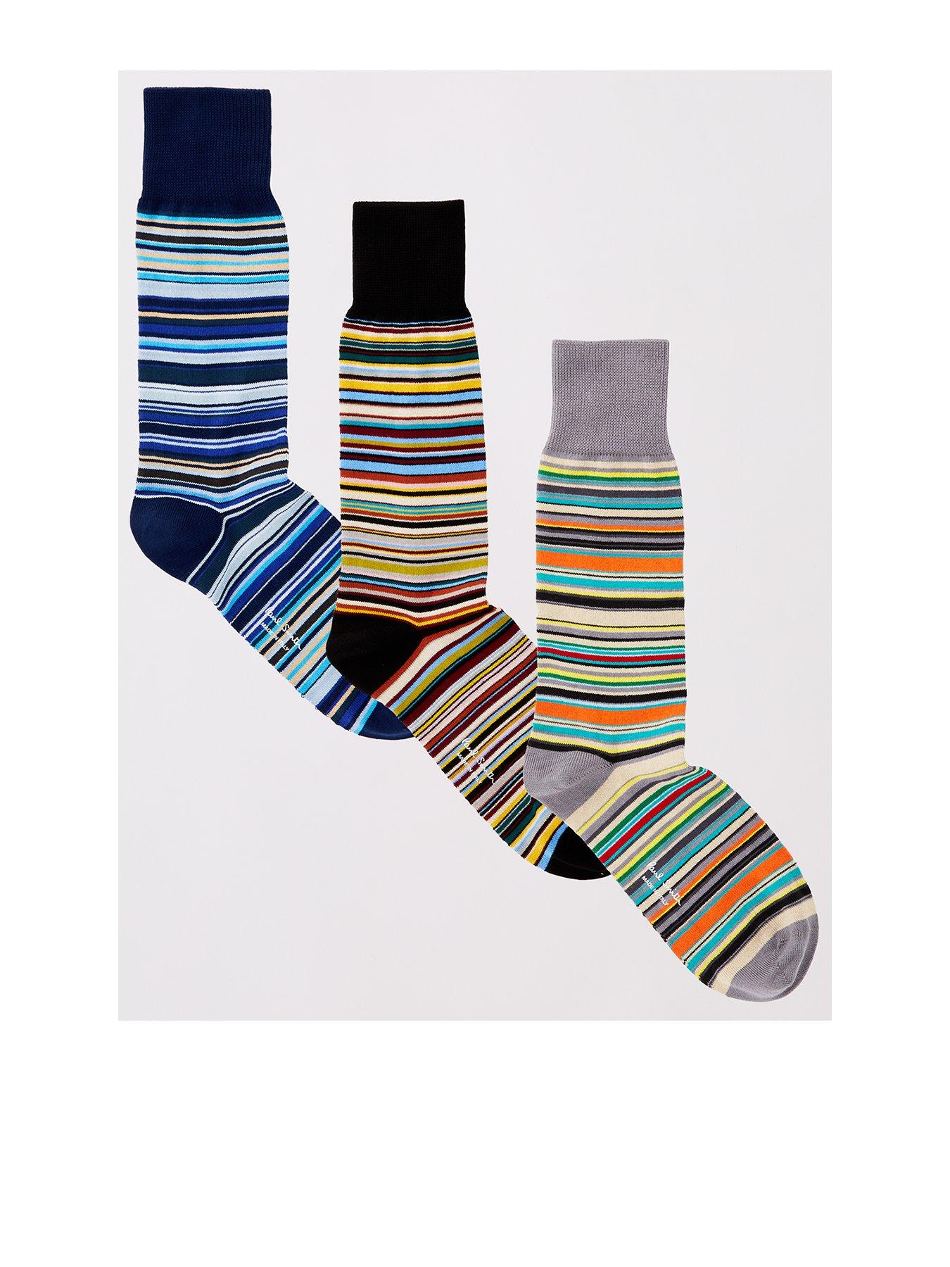  image of ps-paul-smith-3-pack-signature-stripe-crew-socks-multi