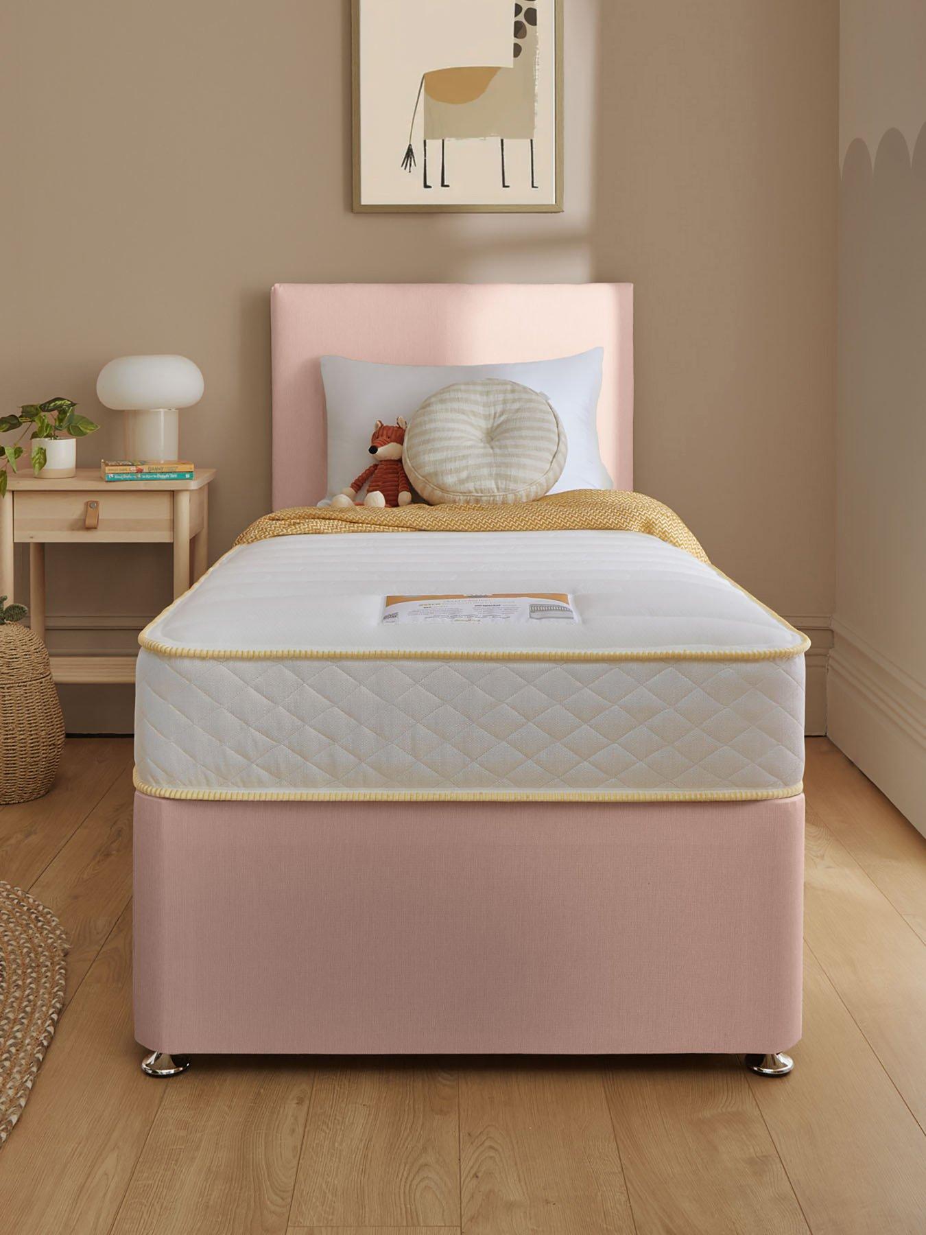  image of silentnight-maxi-store-bed-with-astro-600-pocket-mattress-headboard-included-soft-pink