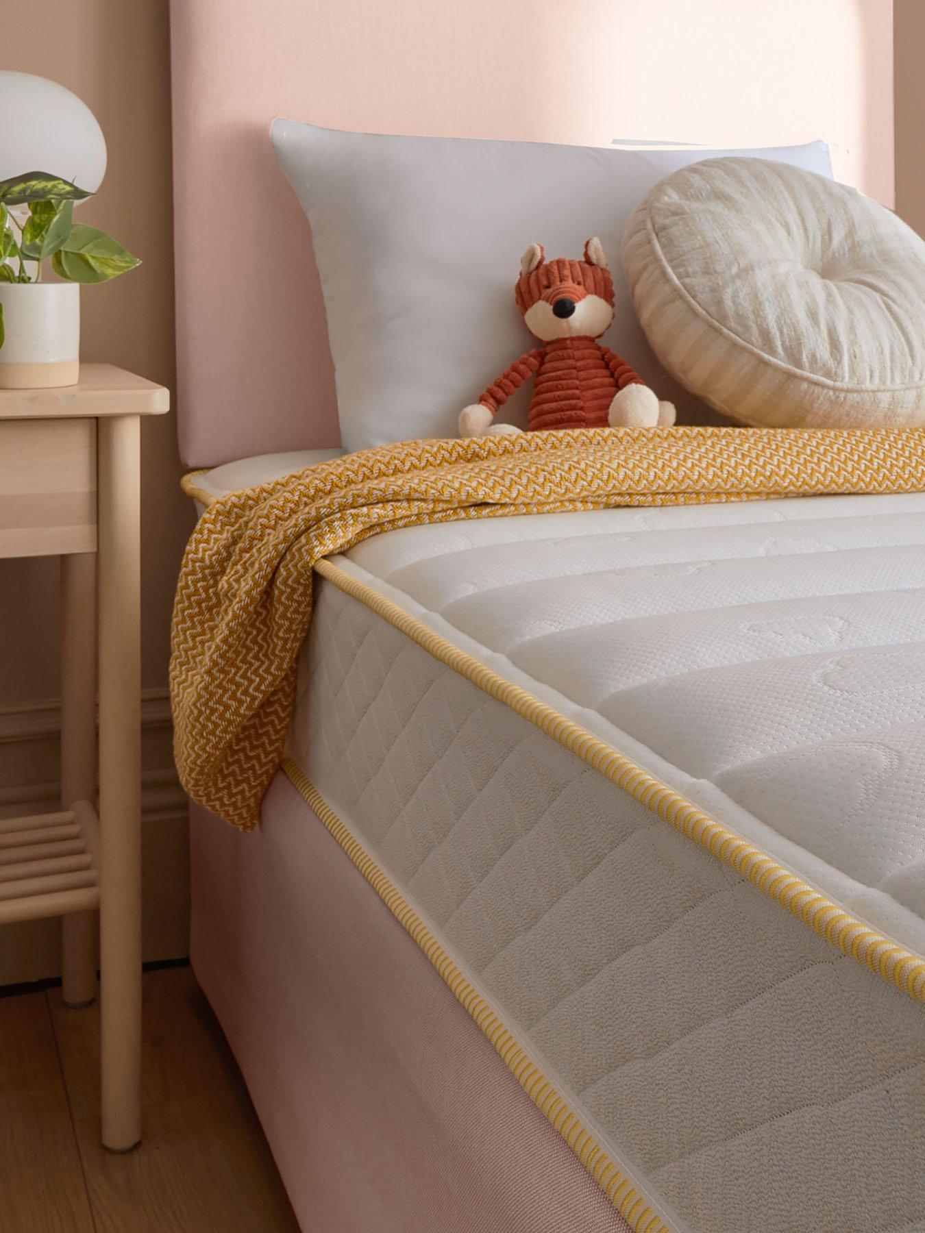  image of silentnight-maxi-store-bed-with-miracoil-eco-mattress-headboard-included-pink