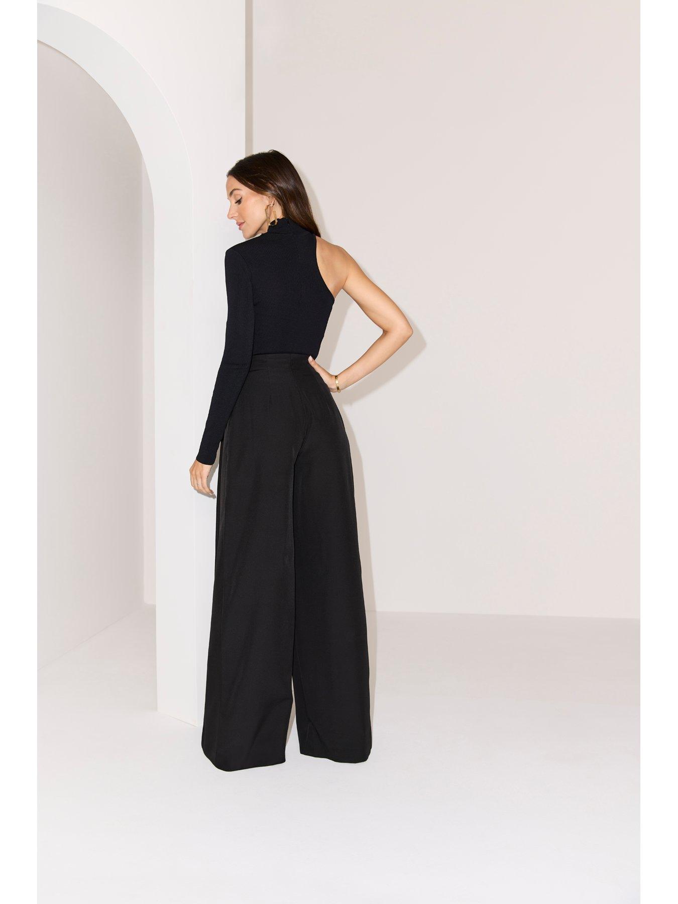 Michelle Keegan Pleated Wide Leg Trousers Black Littlewoods