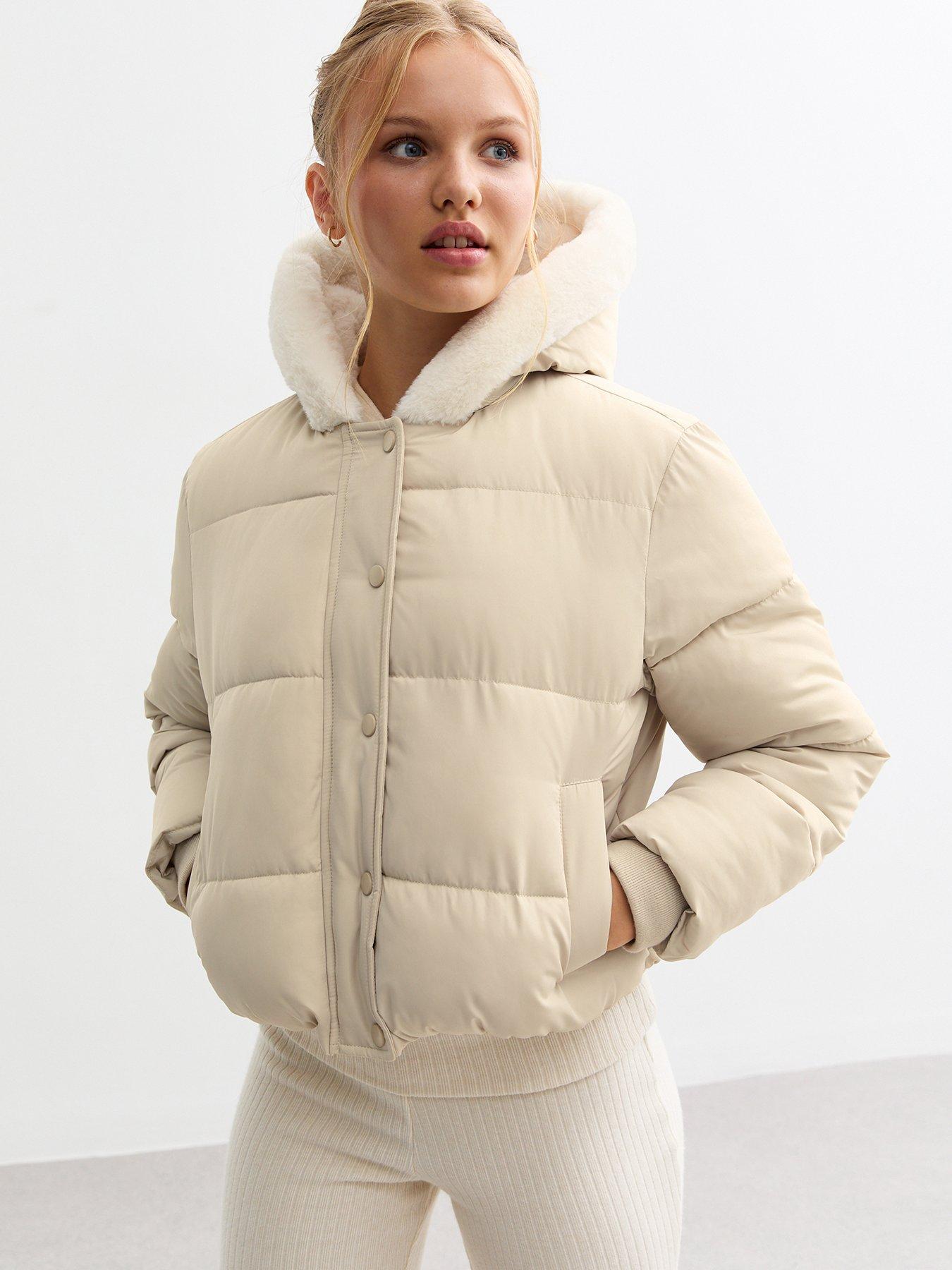 Off white padded coat online