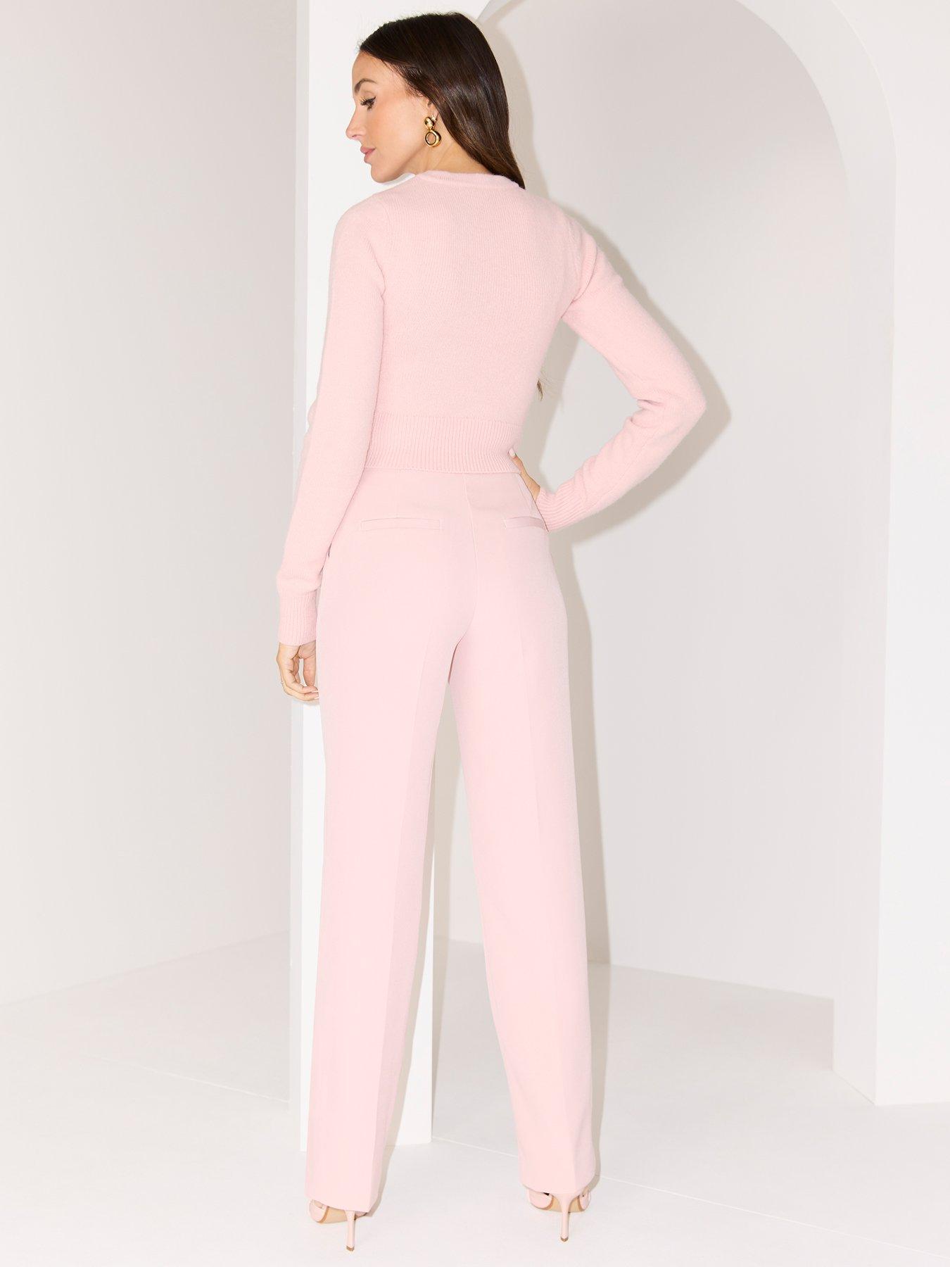  image of michelle-keegan-straight-leg-trousers-pink