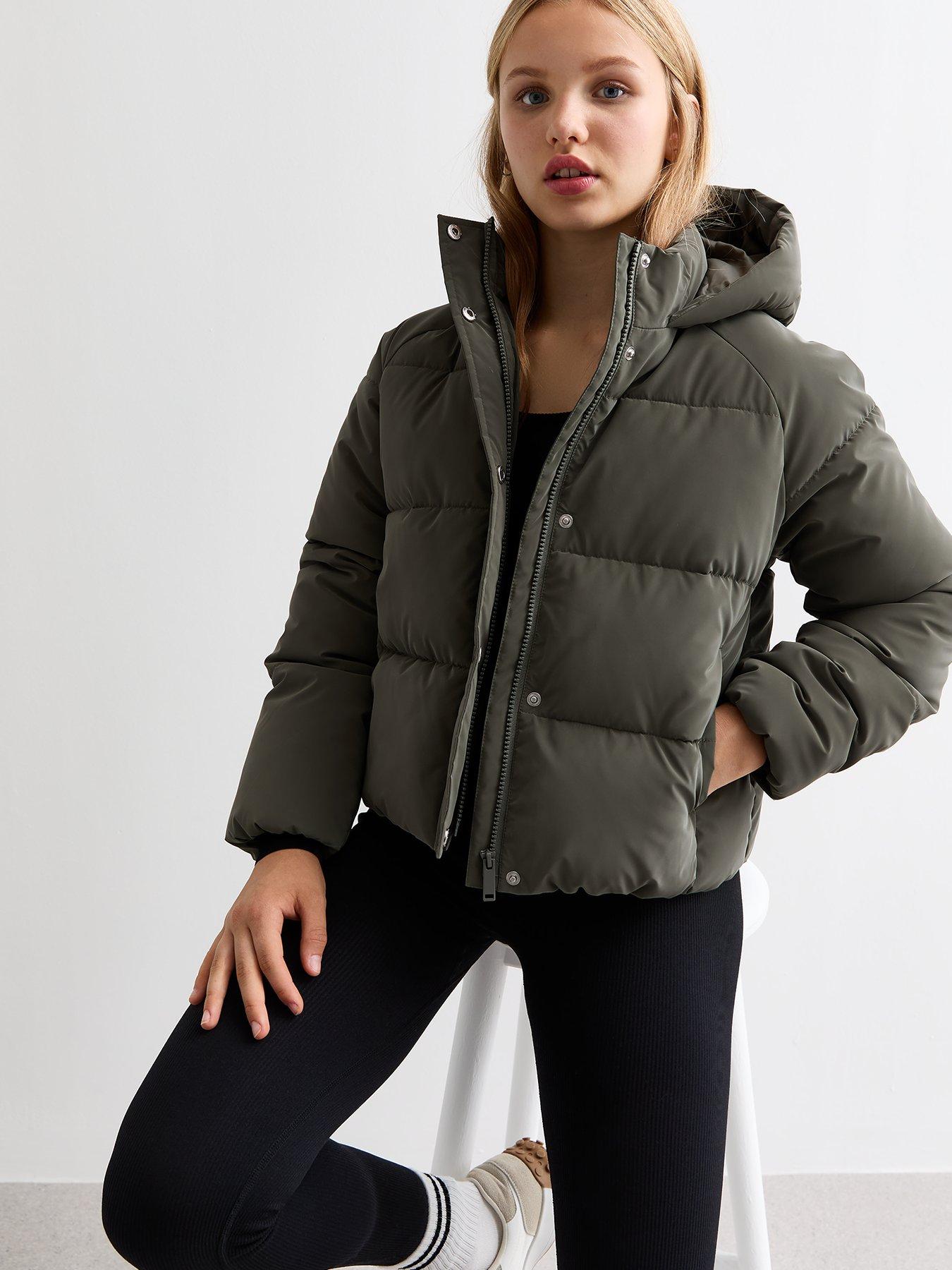 Girls grey padded coat best sale