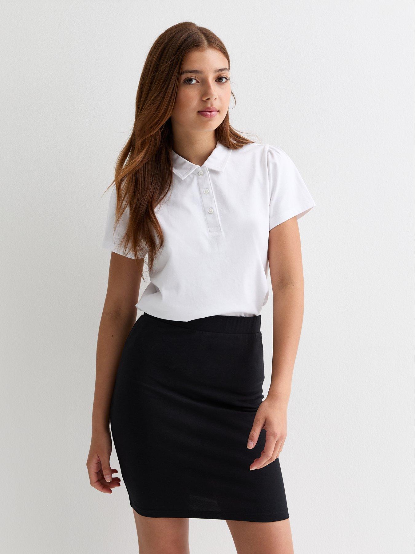 New Look 915 Girls High-Waisted School Tube Skirt - Black