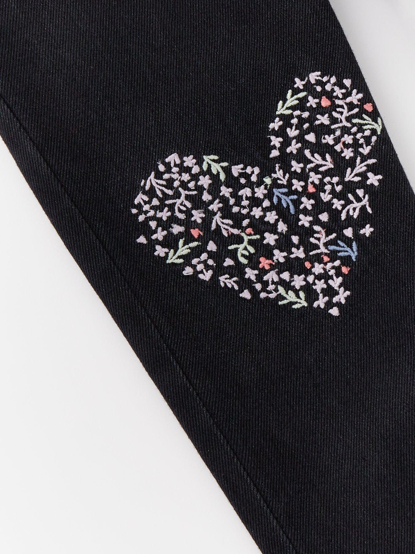  image of mini-v-by-very-girls-heart-embroidered-paperbag-jean-black