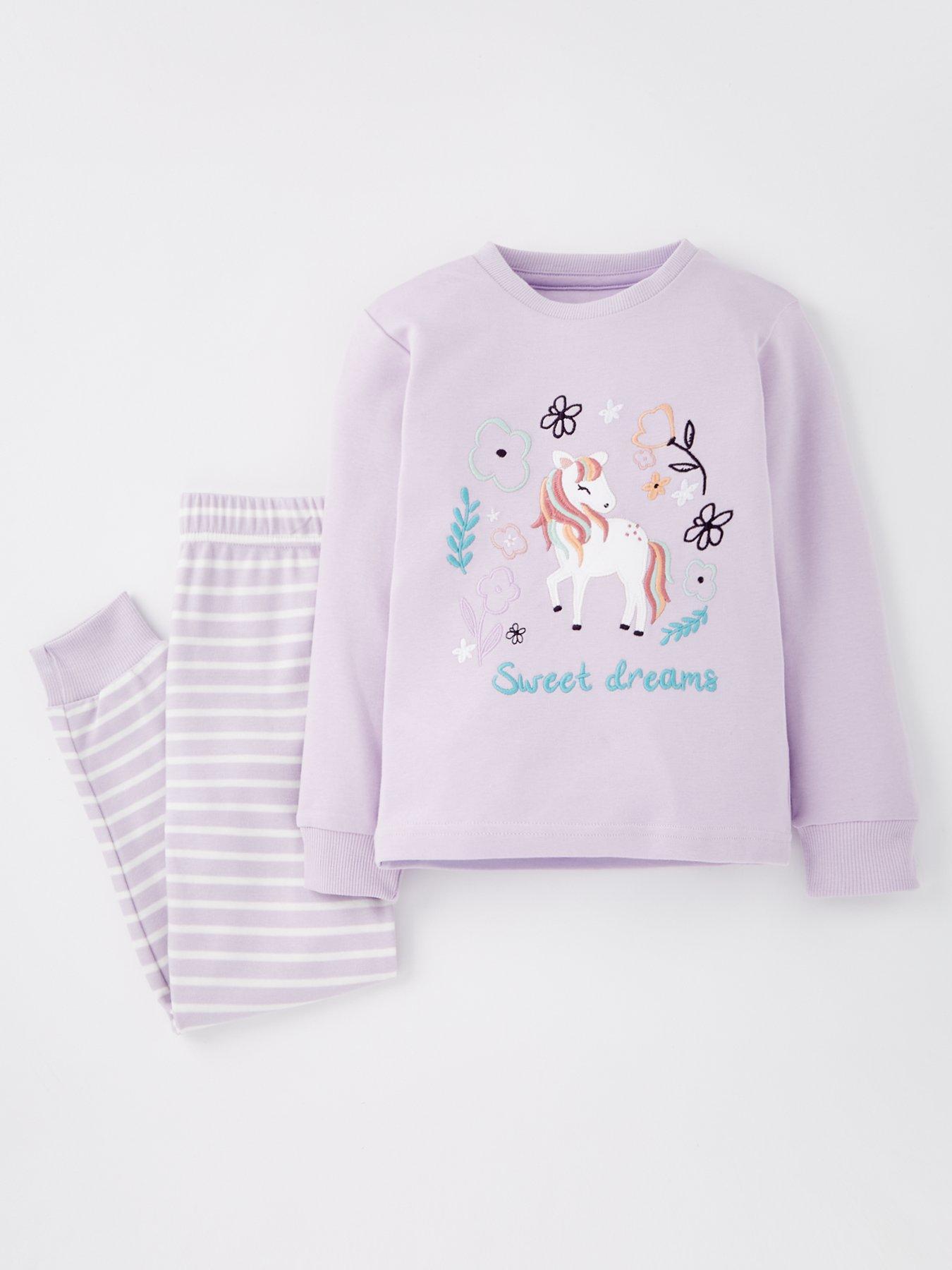  image of mini-v-by-very-girls-unicorn-3-pack-pyjama-set-multi
