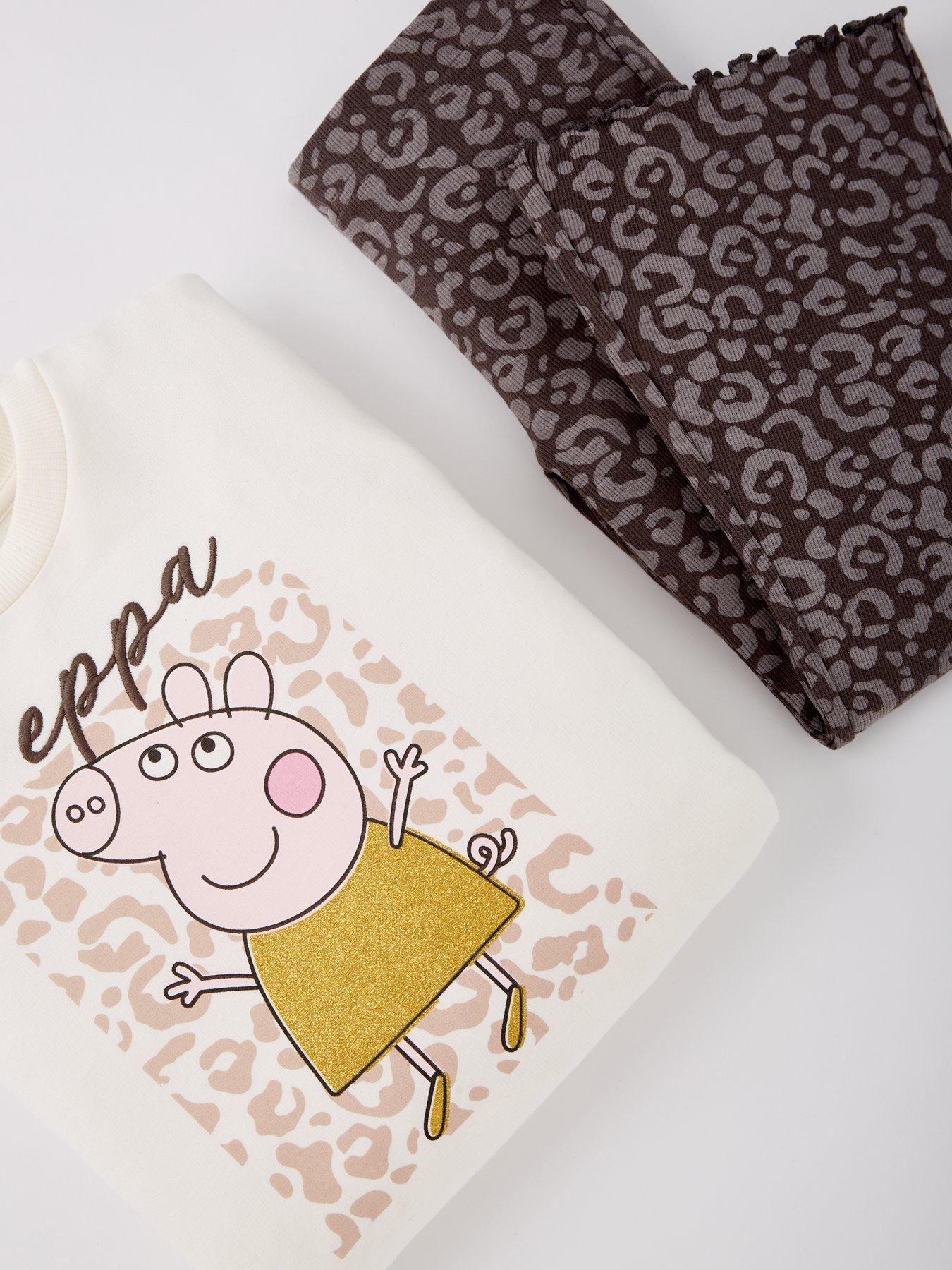  image of peppa-pig-2-piece-frill-sweat-and-flare-legging-set-pink