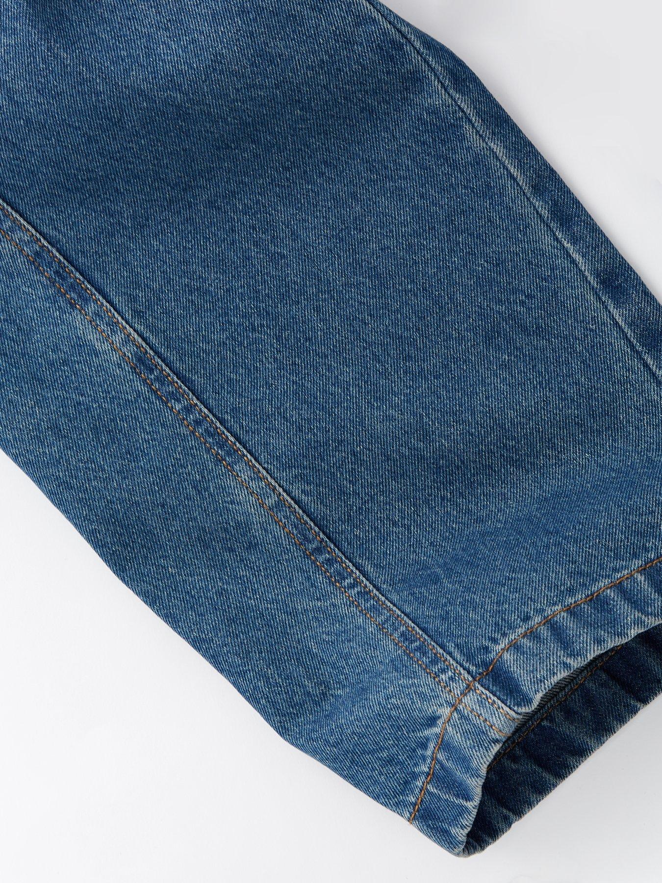  image of v-by-very-girls-forward-seam-dark-wash-barrel-leg-jean
