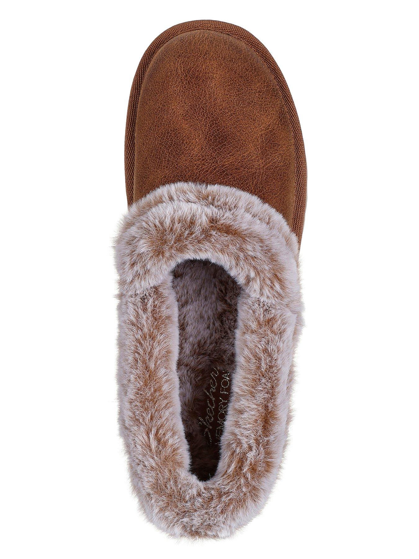 A Line Cosy Memory Foam Slippers Brown