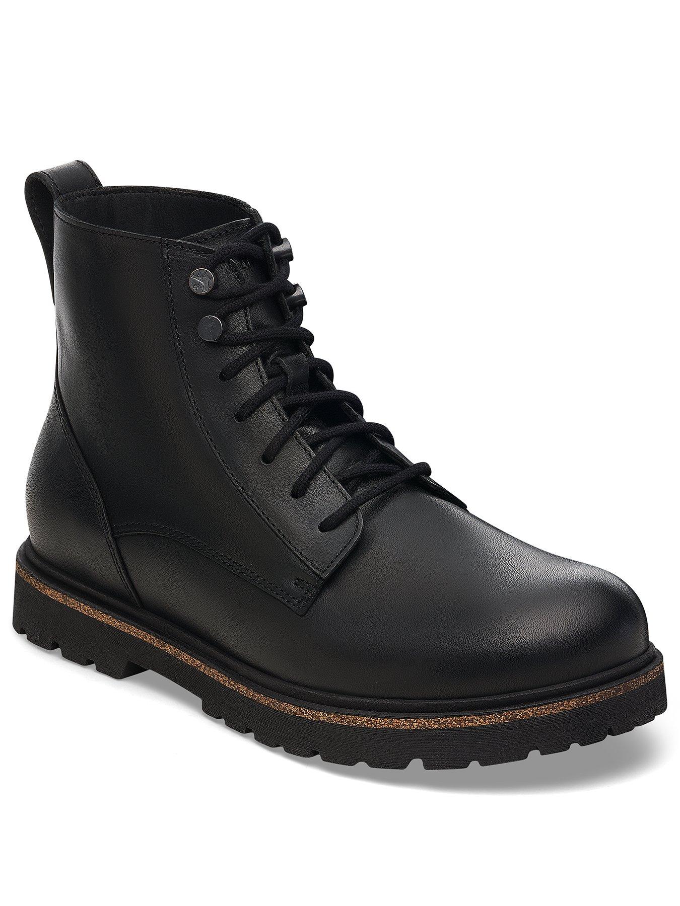  image of birkenstock-mens-highwood-lace-up-mid-boots-black