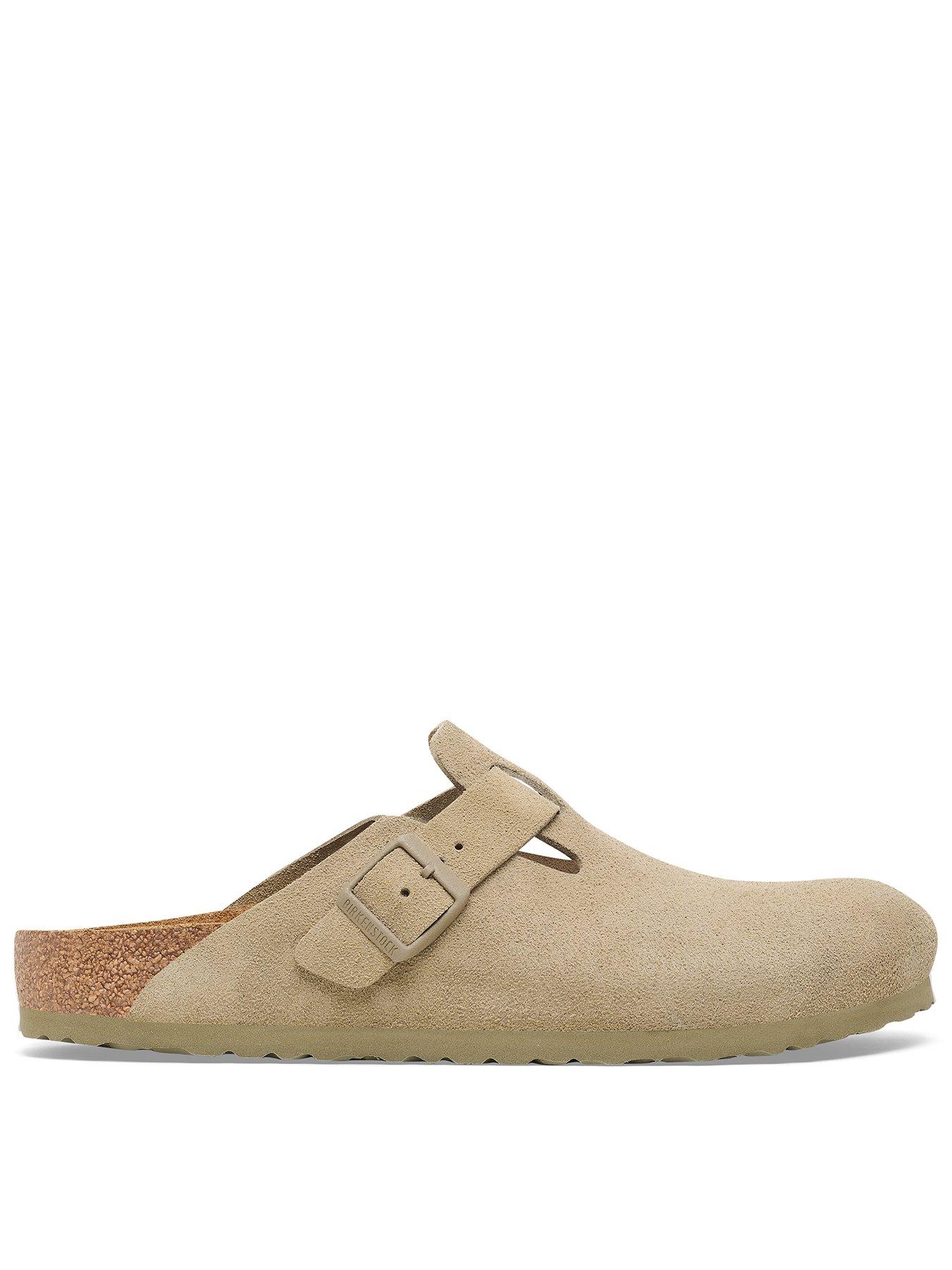 Image 1 of 3 of Birkenstock Mens Boston Suede Sandal - Faded Khaki