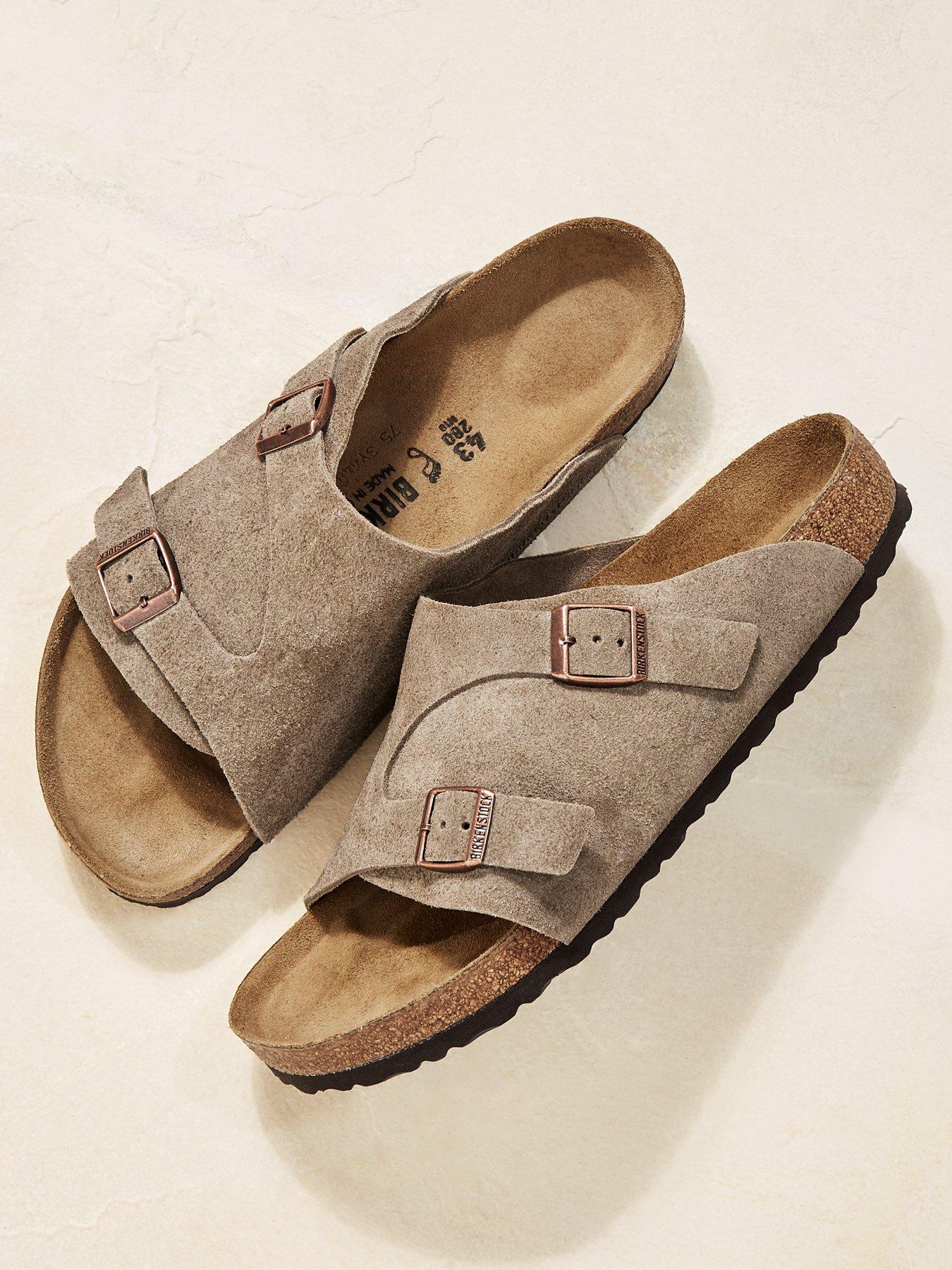 Image 1 of 4 of Birkenstock Mens Zurich Suede Sandal - Taupe