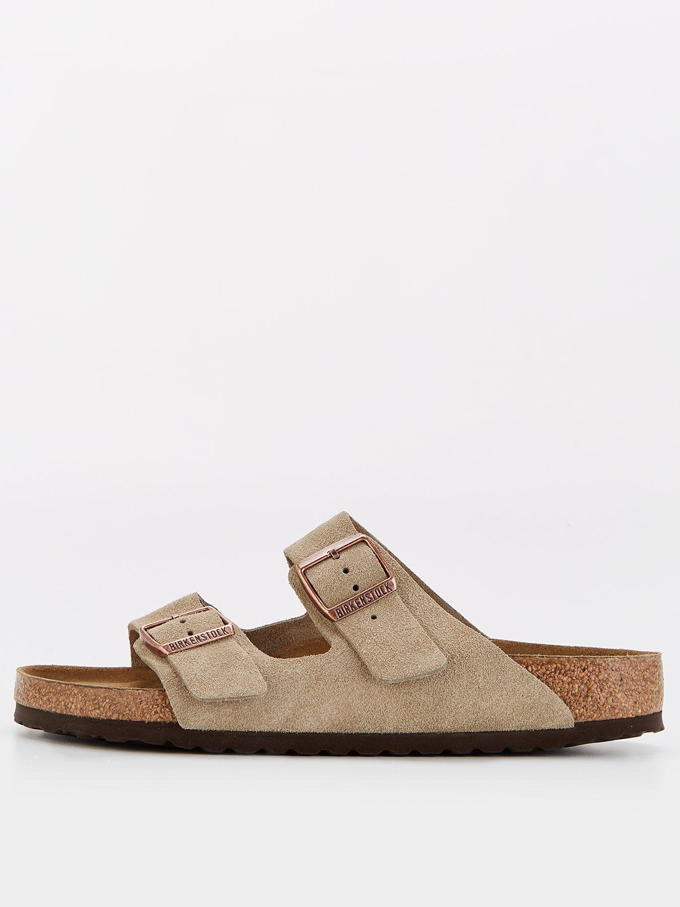 Image 1 of 7 of Birkenstock Mens Arizona Suede Leather Sandal - Taupe