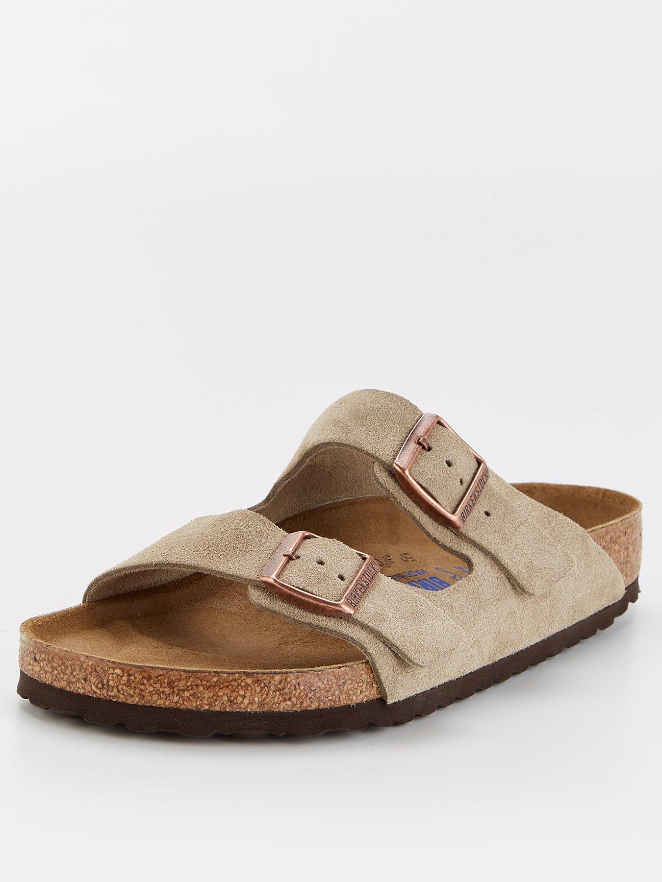  image of birkenstock-mens-arizona-suede-sandals-beige