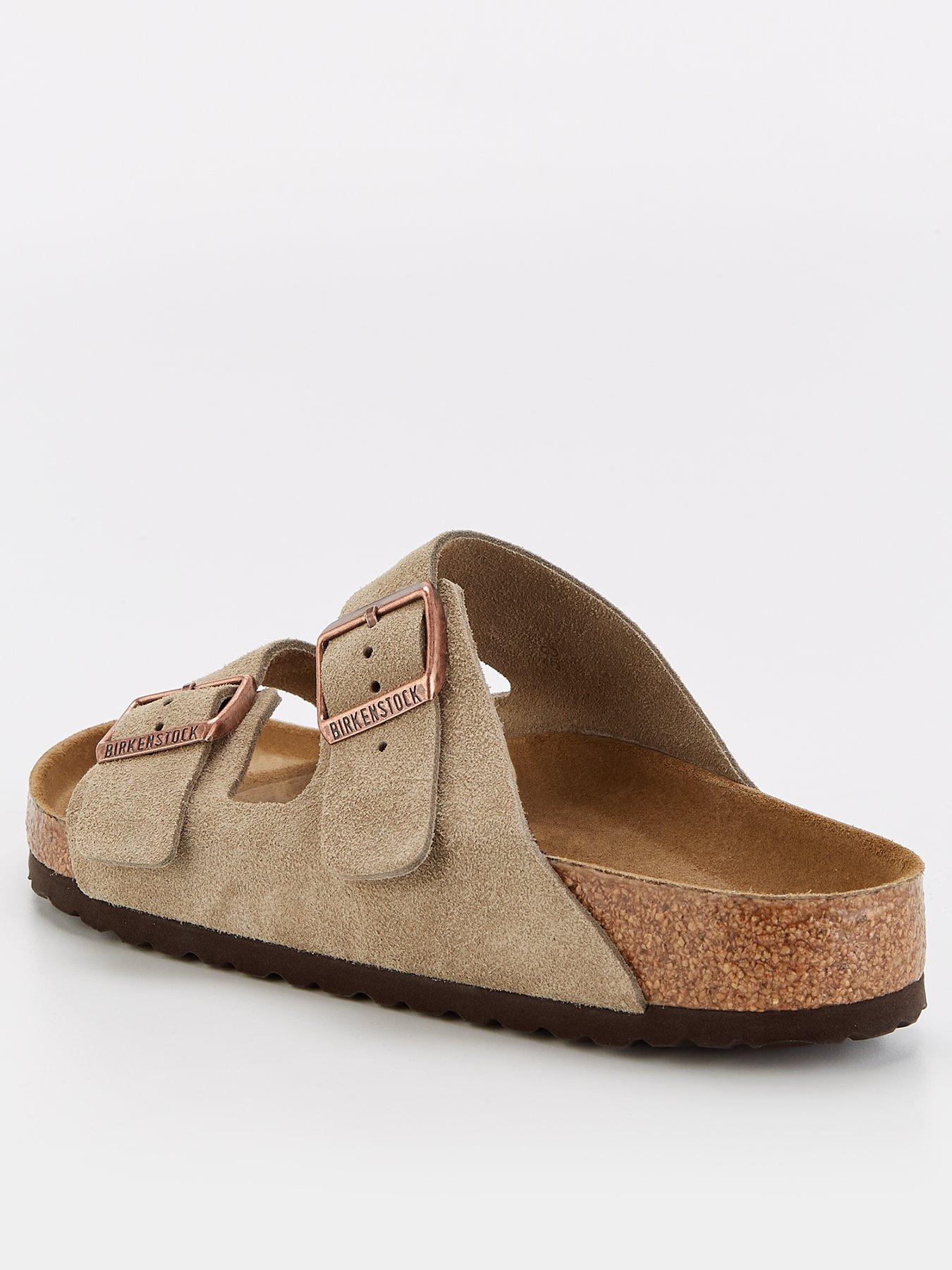  image of birkenstock-mens-arizona-suede-sandals-beige