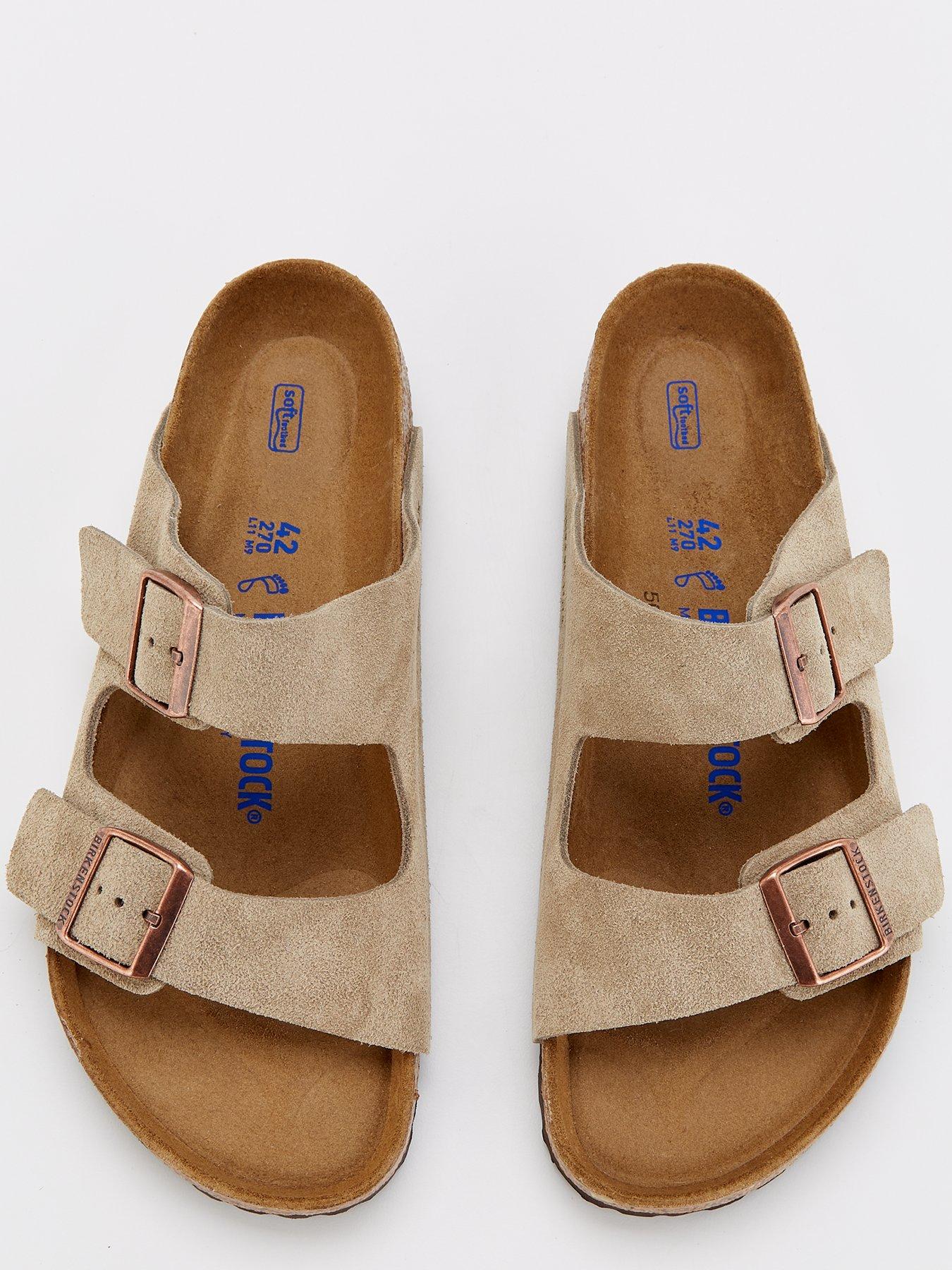 Image 4 of 7 of Birkenstock Mens Arizona Suede Leather Sandal - Taupe