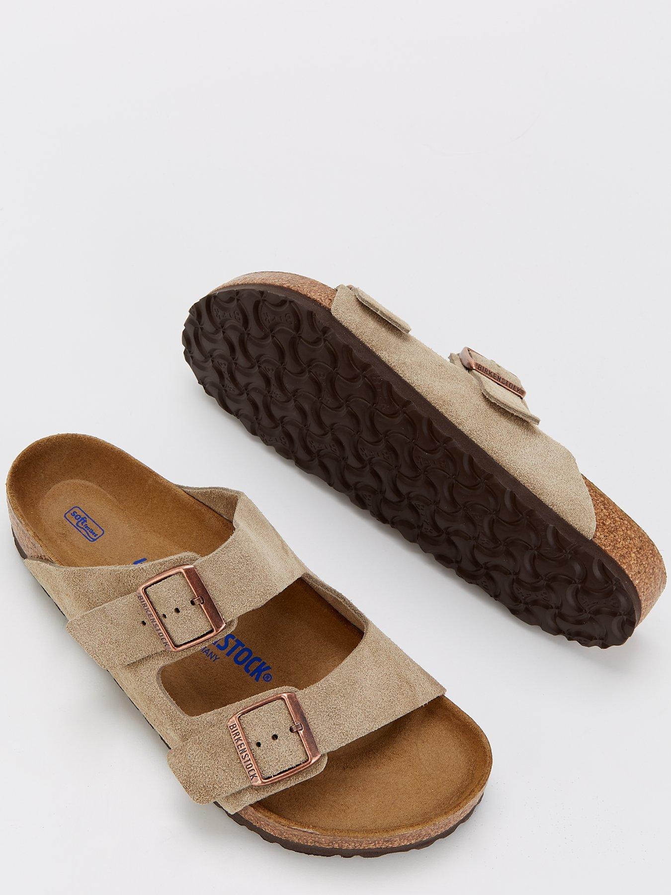  image of birkenstock-mens-arizona-suede-sandals-beige