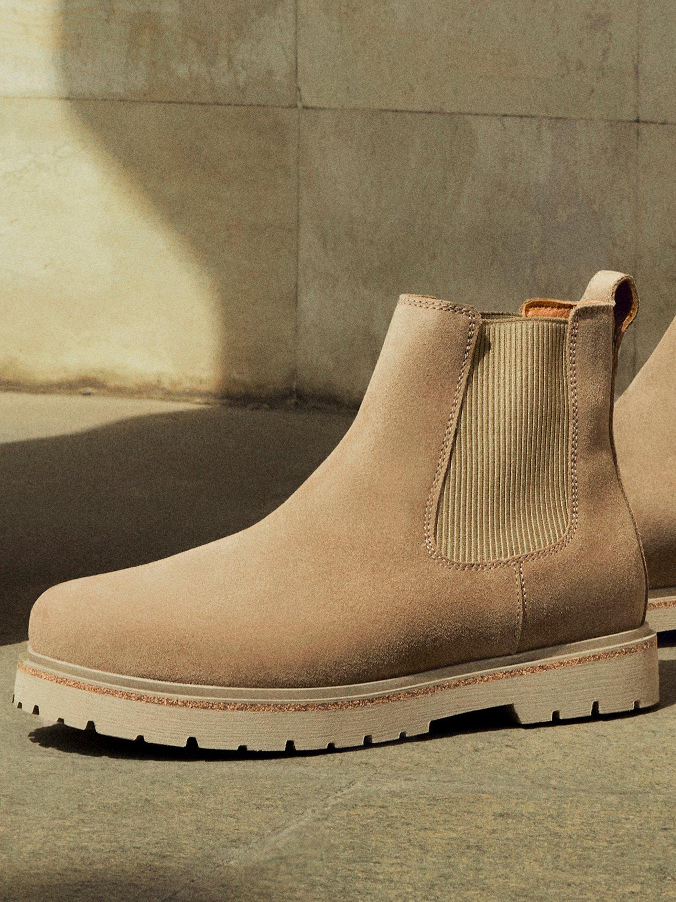  image of birkenstock-mens-highwood-suede-chelsea-boots-beige