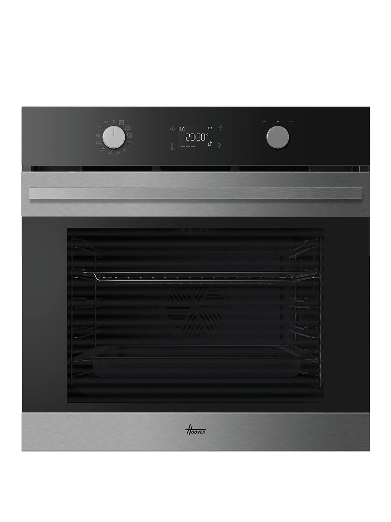 Image 1 of 7 of Hoover HO6 C5B3YTX 78L Single Oven, 16F + WiFi, Pyro clean, Smart (Rotary) UX, Airfry, Telescopic -&nbsp;Black Glass &amp; Stainless Steel