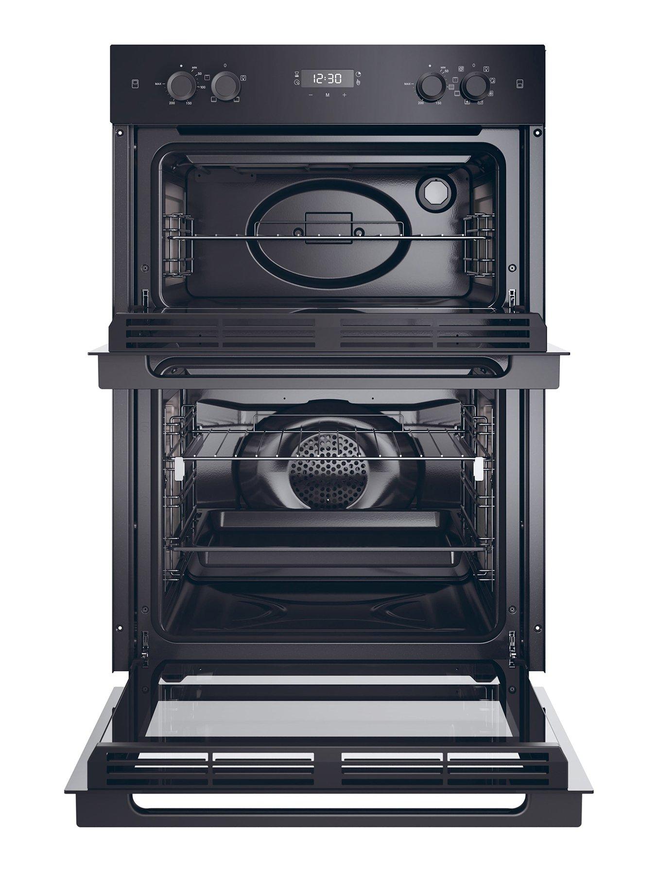  image of haier-hwo9m2m5b-90cm-bi-double-multi-main-static-top-cataamp-steam-soft-close--nbspblack-glass-amp-ss-trim-black-glass