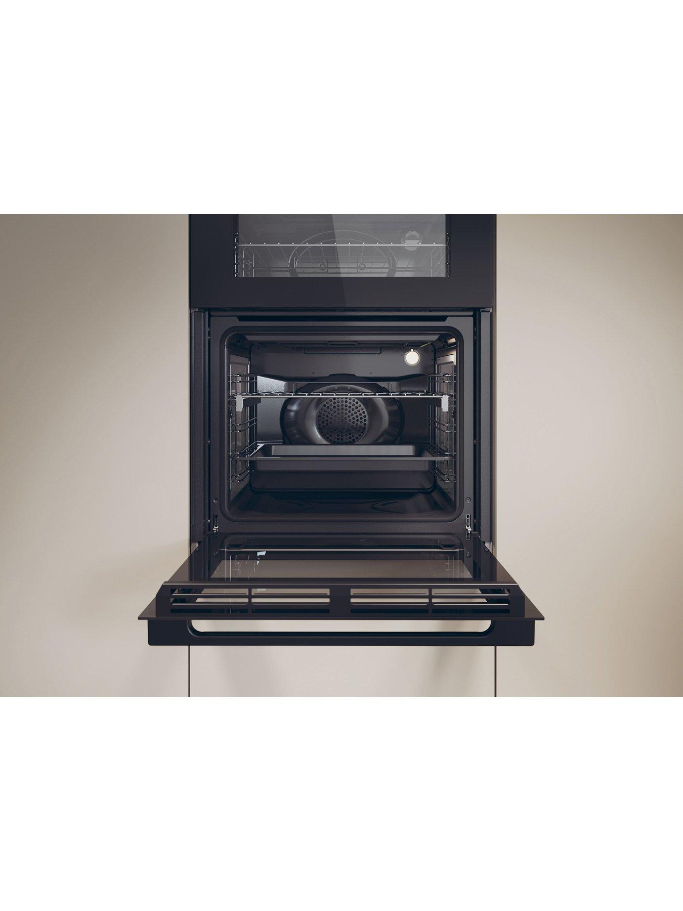  image of haier-hwo9m2m5b-90cm-bi-double-multi-main-static-top-cataamp-steam-soft-close--nbspblack-glass-amp-ss-trim-black-glass