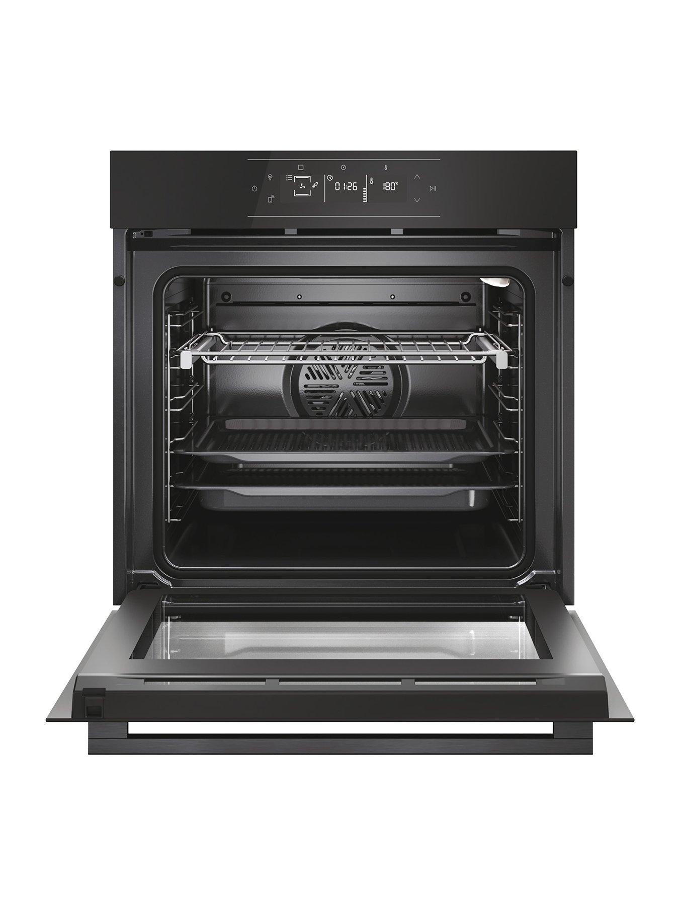 Image 2 of 7 of Hoover HO6 M5G3HTB 78L Single Oven, 16F + WiFi, Steam clean, Graphic UX, Telescopic, Airfry Matte &amp; Gloss Black Glass