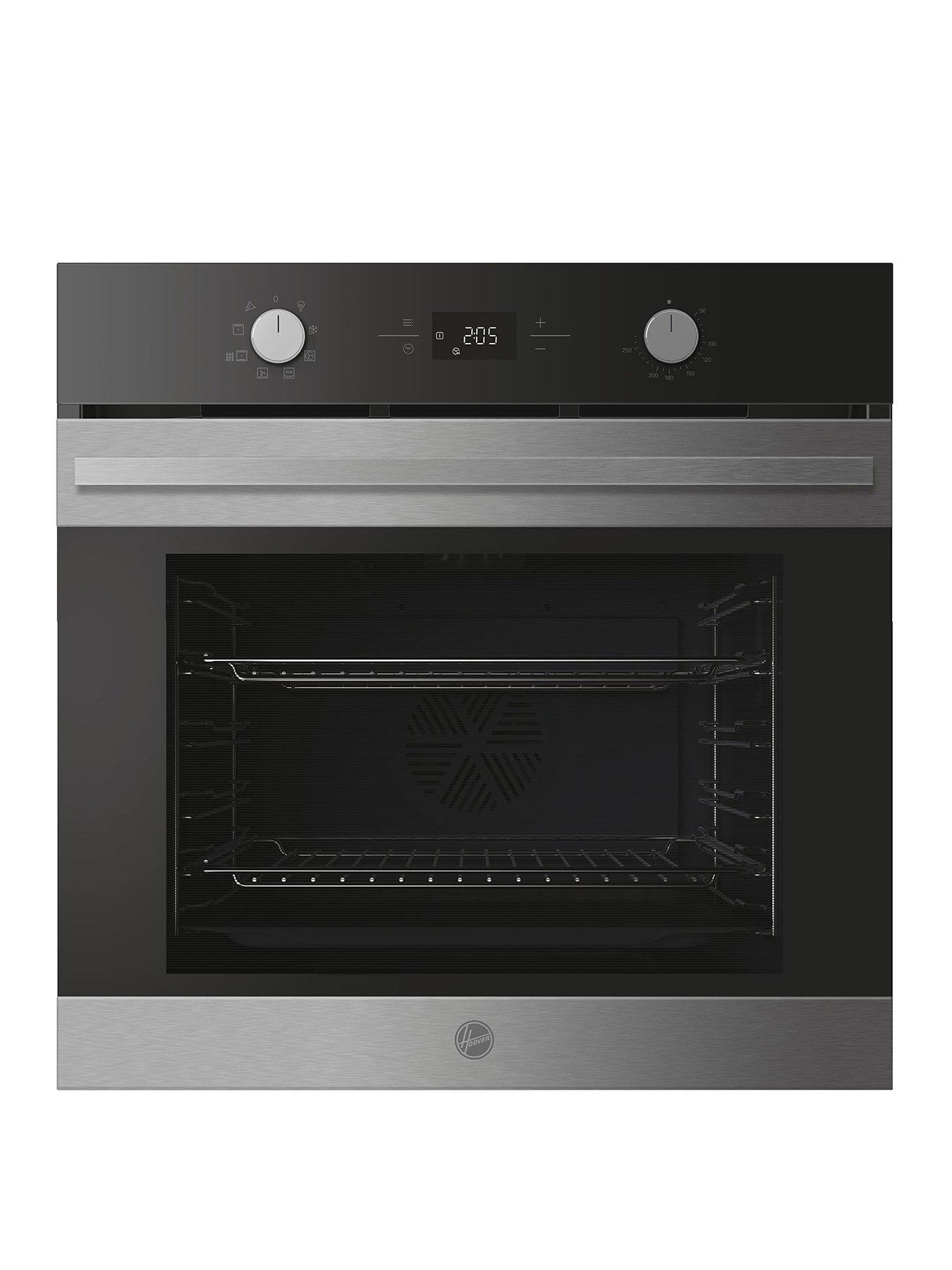 front image of hoover-ho6-h3t1htx-78l-single-oven-tbcf-steam-clean-timer-rotary-ux--nbspblack-glass-amp-stainless-steel