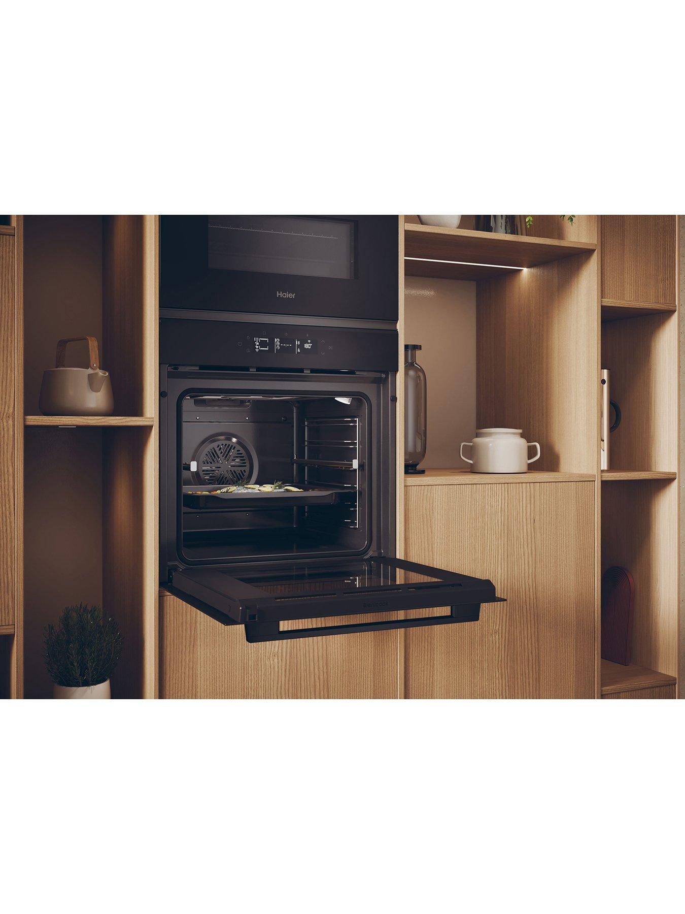 Image 5 of 7 of Haier H6 ID25G3YTB1 78L Single Oven, 25F + WiFi, Pyro clean, Graphic UX, Telescopic, Airfry - Black &amp; Black Glass