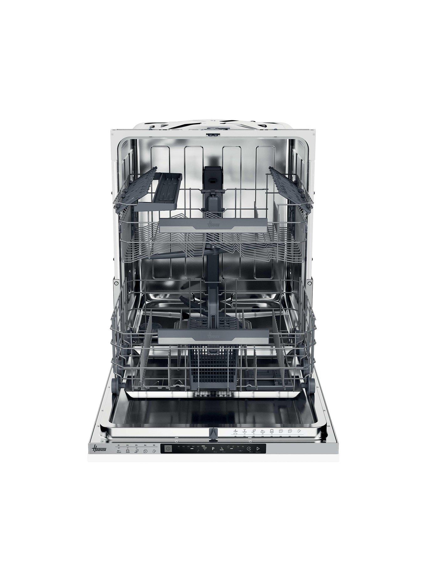 Image 2 of 7 of Hoover H-DISH 500 HI 5C6F0S-80 60cm Wide Fullsize Integrated 15-Place&nbsp;Dishwasher, WiFi Enabled, C Rated - Silver