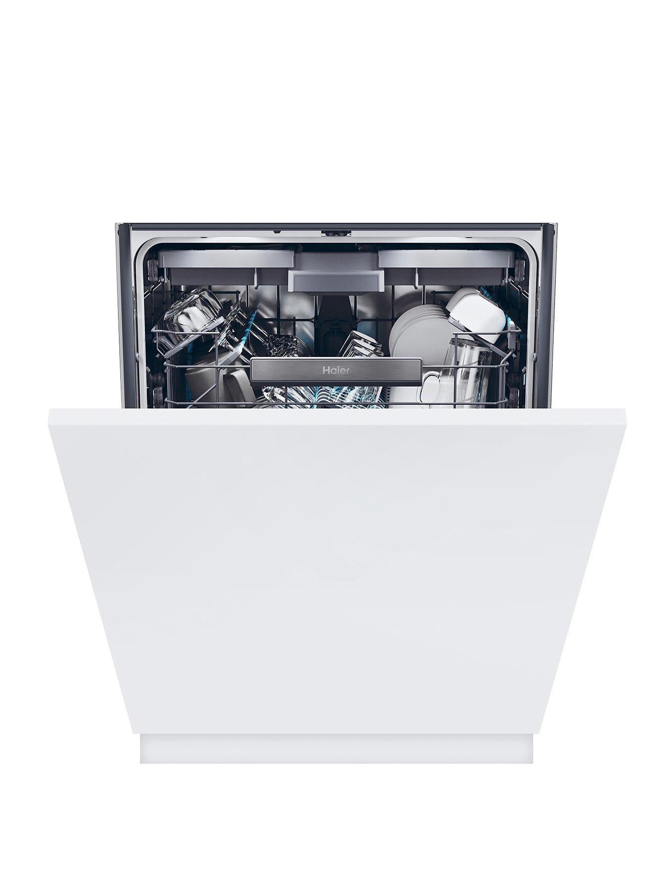 Haier Washlens Plus XS 6B0S3FSB-80 Full Size Fully Integrated 16-Place Dishwasher, WiFi, B Rated - Black