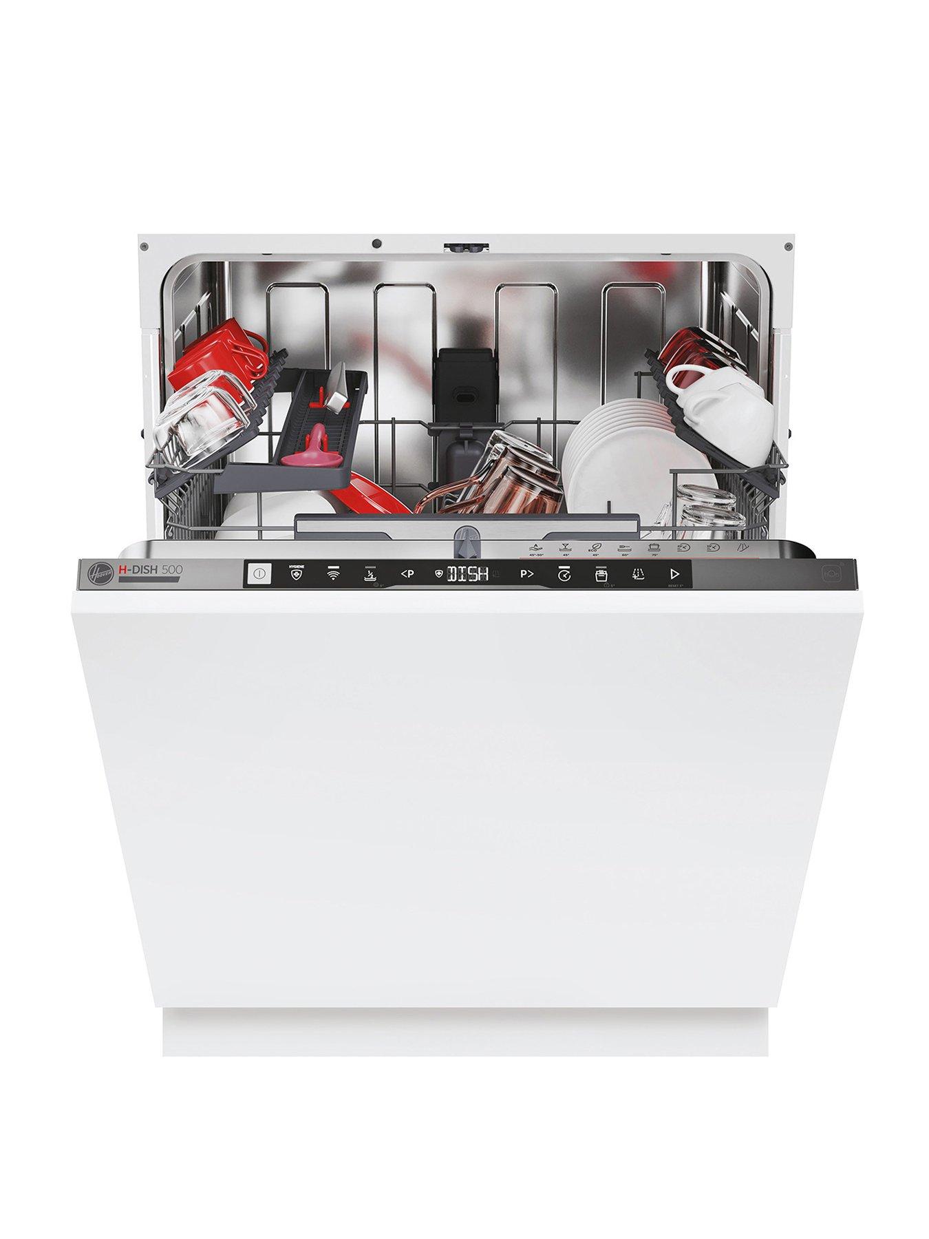 Hoover H-DISH 500 HI 5C6F0S-80 60cm Wide Fullsize Integrated 15-Place Dishwasher, WiFi Enabled, C Rated - Silver