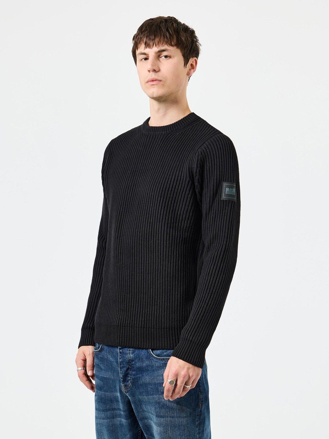 Calvin Klein Jeans Modern Crew Neck Knitted Jumper Black littlewoods