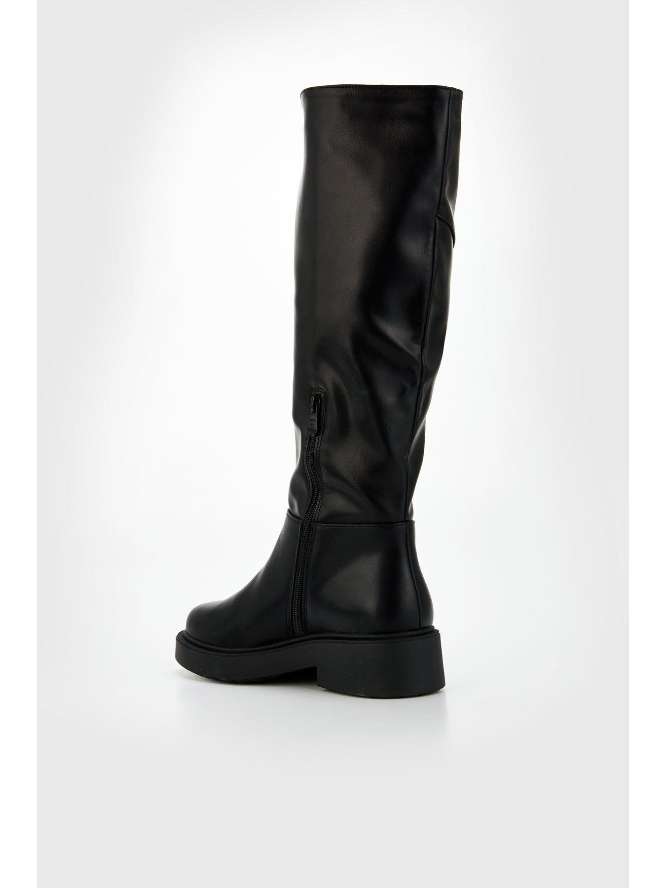  image of v-by-very-flat-riding-knee-boot-black