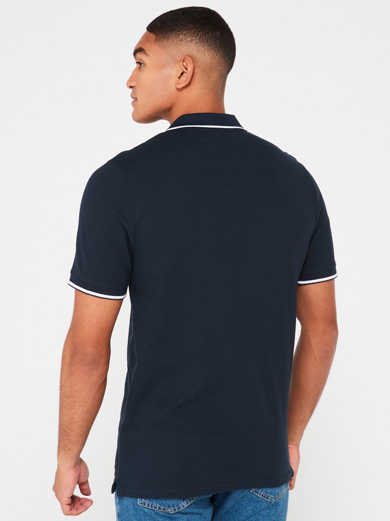 Image 2 of 4 of Lyle & Scott Short Sleeve Regular Fit Tipped Polo Shirt - Navy