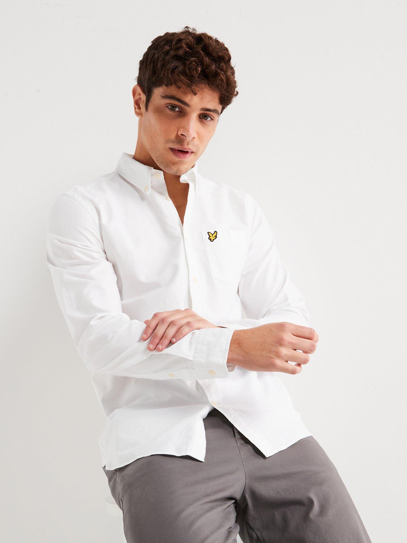 undefined Long Sleeve Regular Fit Plain Oxford Shirt - White