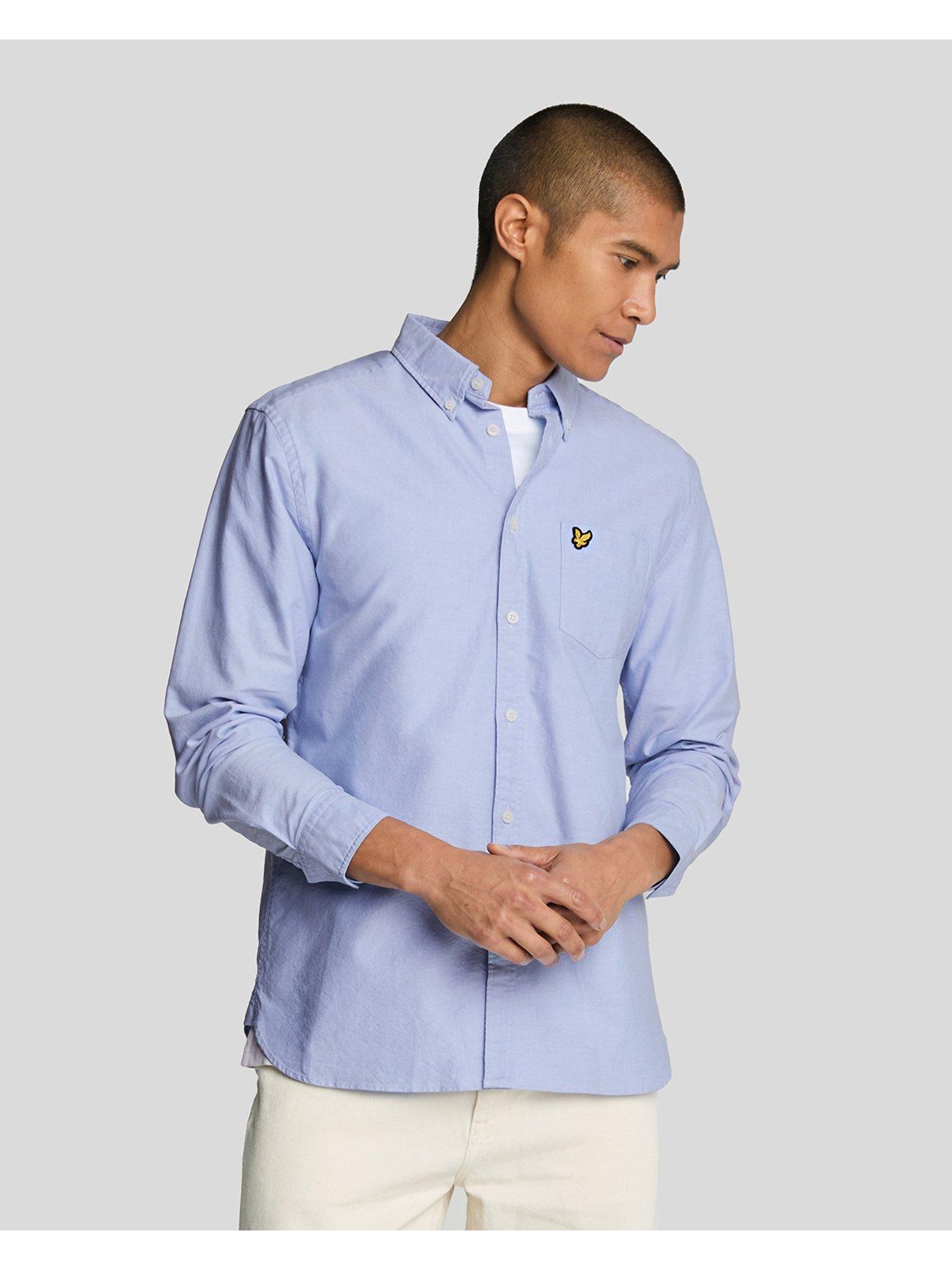 Lyle & Scott Long Sleeve Regular Fit Plain Oxford Shirt - Blue