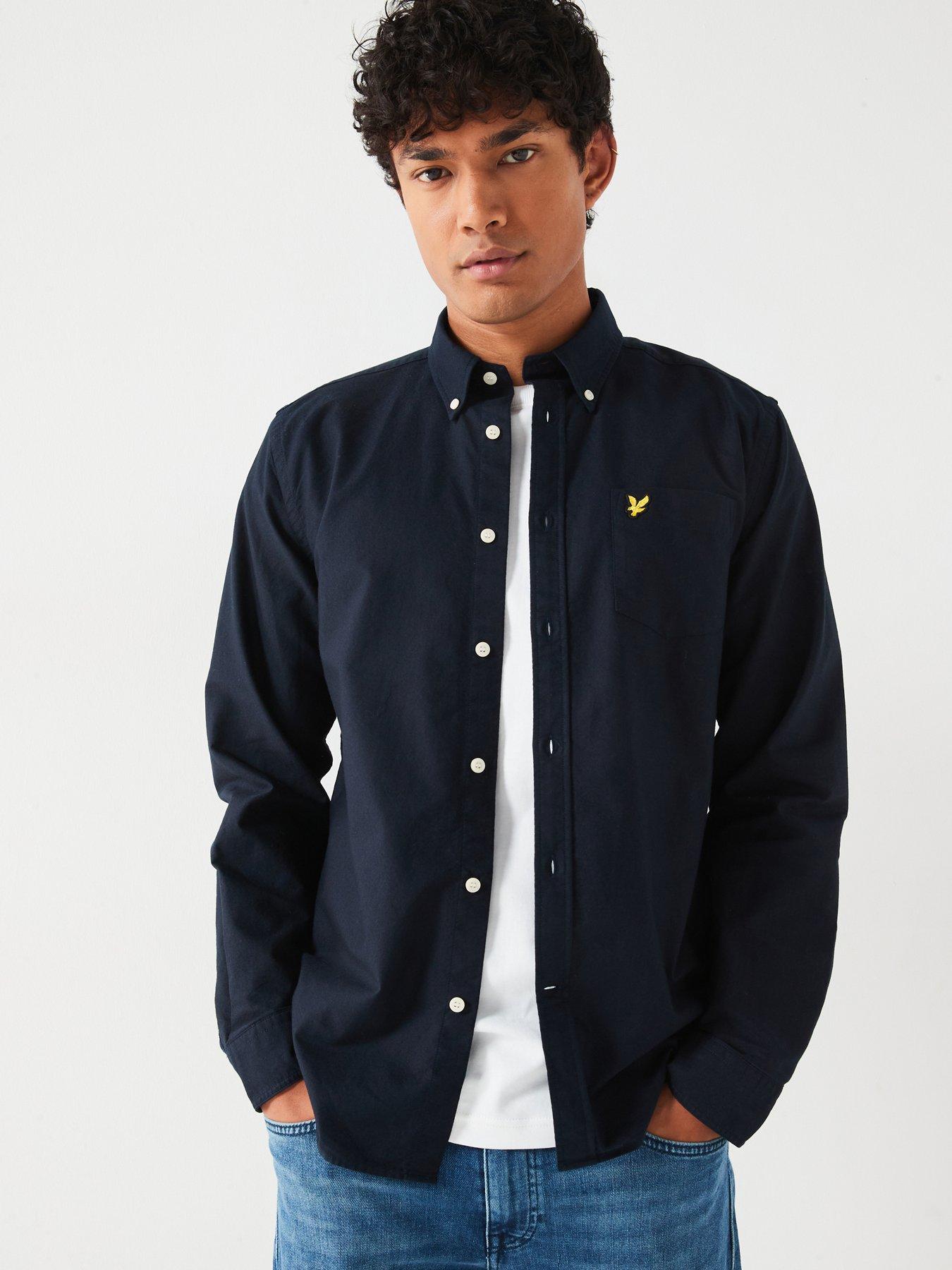 Lyle & Scott Long Sleeve Regular Fit Plain Oxford Shirt - Navy