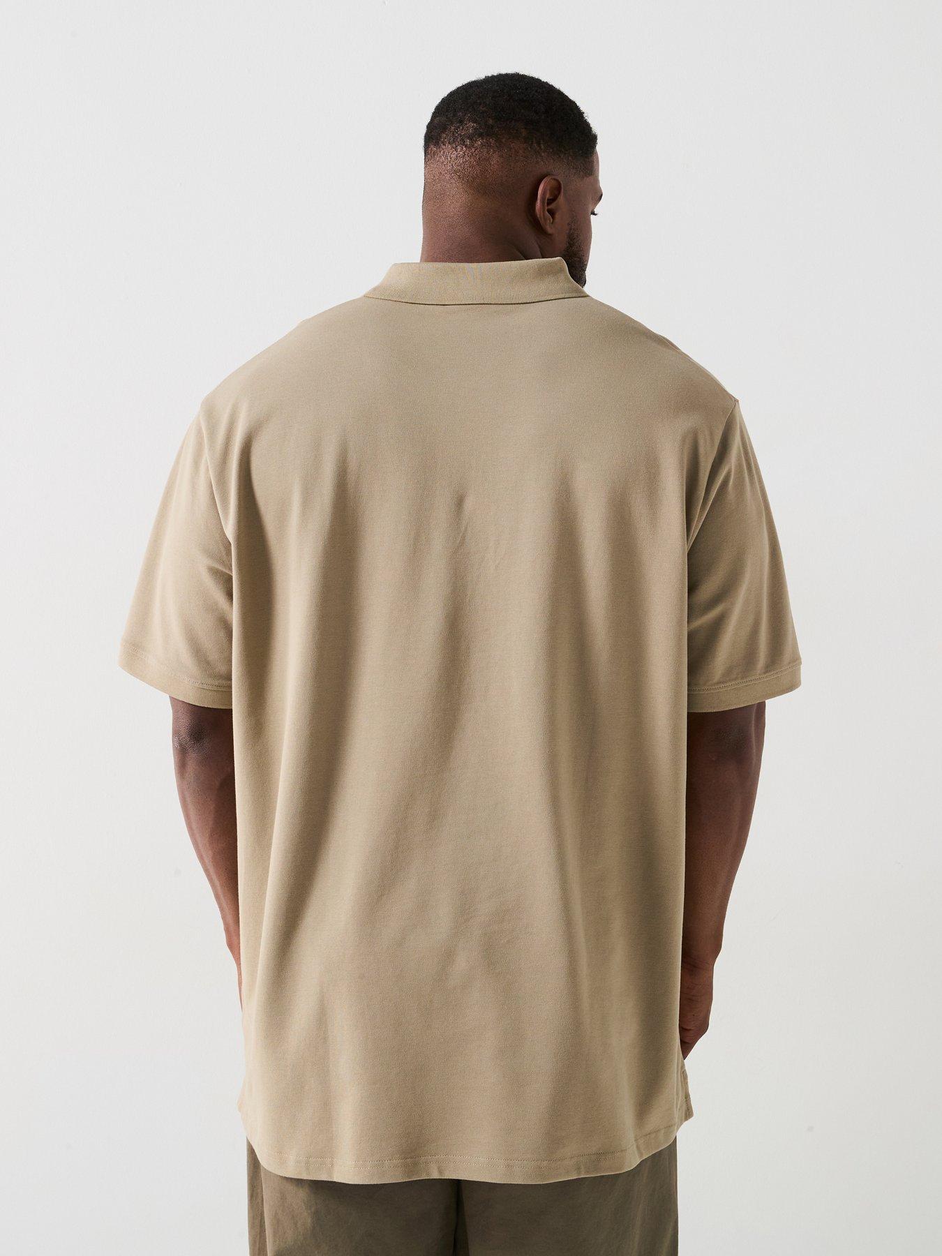  image of lyle-scott-big-tall-plain-regular-fit-polo-shirt-khaki