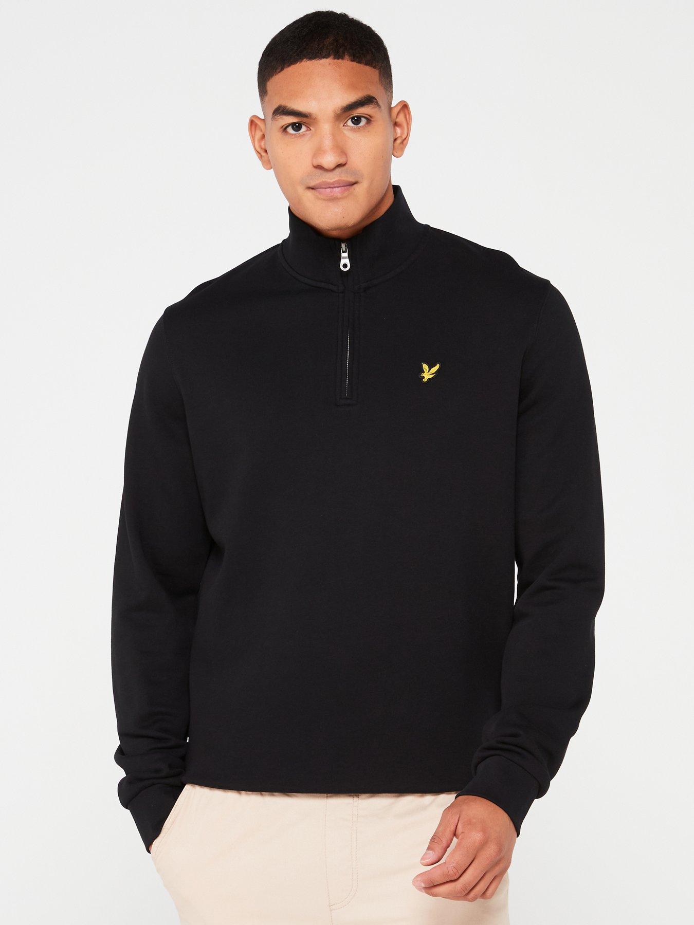Image 1 of 4 of Lyle & Scott Loopback Quarter Zip Sweat Top - Black