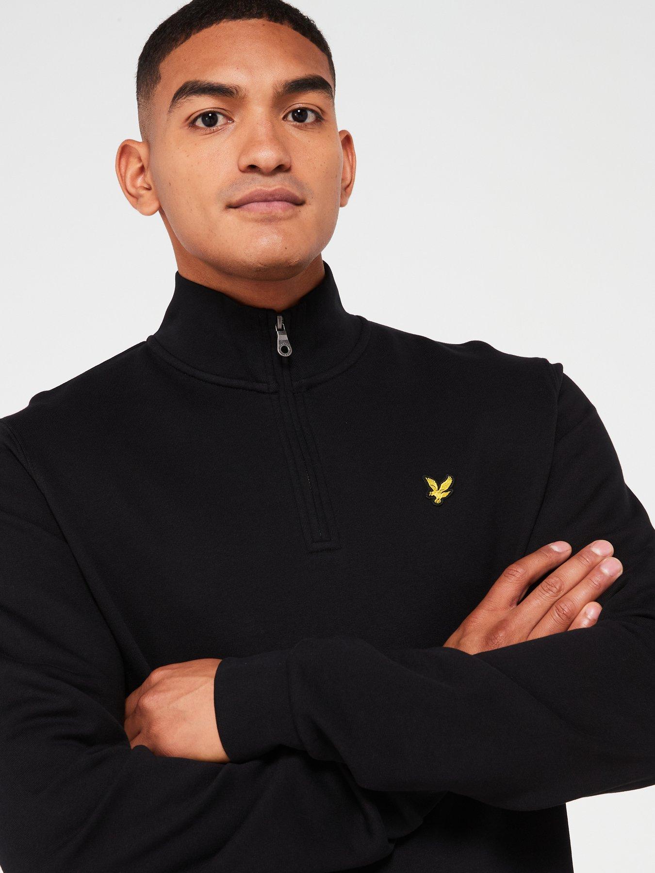 Image 4 of 4 of Lyle & Scott Loopback Quarter Zip Sweat Top - Black