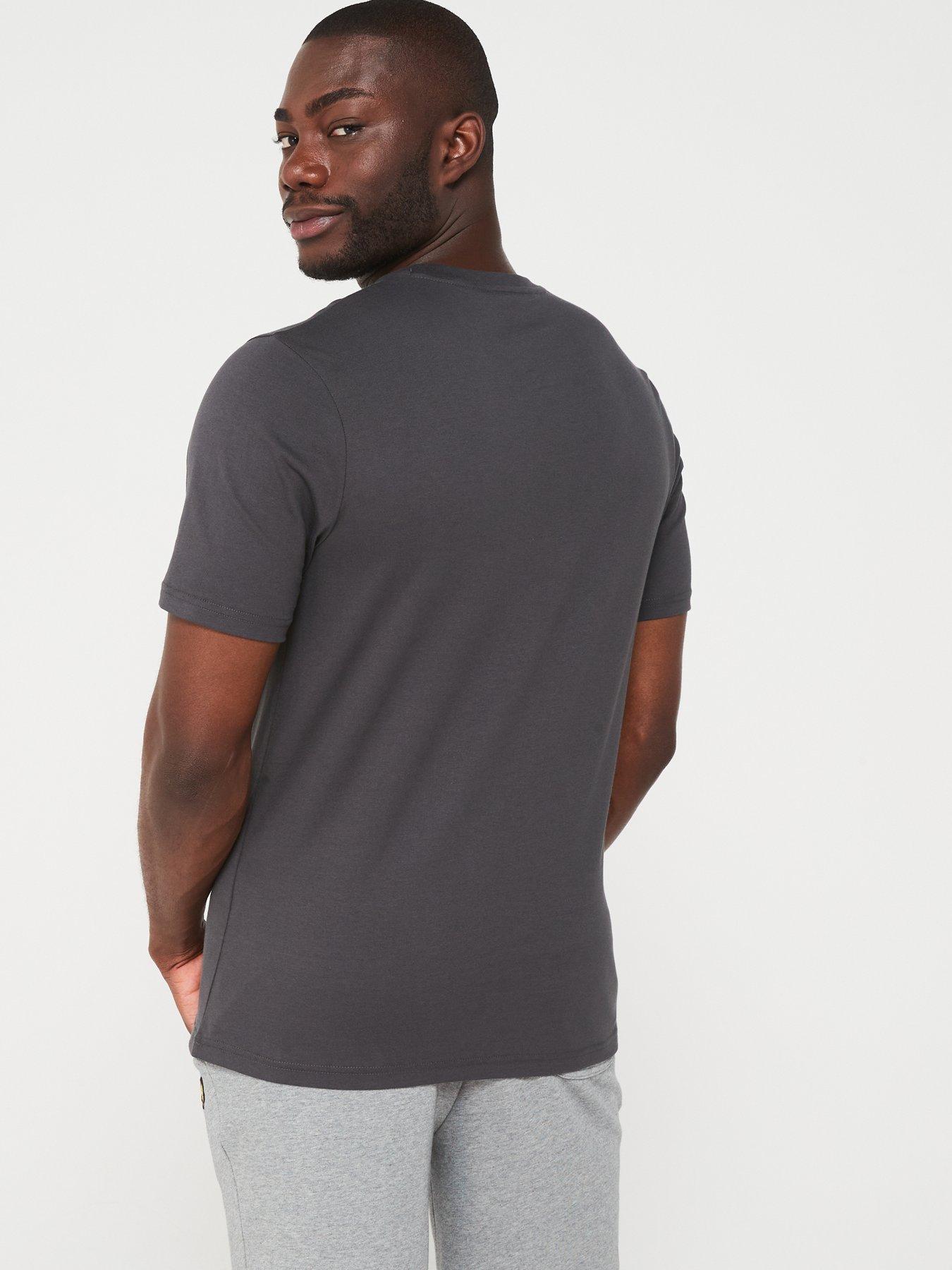  image of lyle-scott-short-sleeve-regular-fit-plain-t-shirt-dark-grey