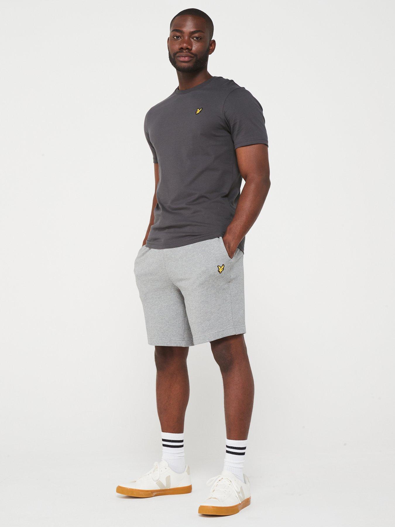  image of lyle-scott-short-sleeve-regular-fit-plain-t-shirt-dark-grey