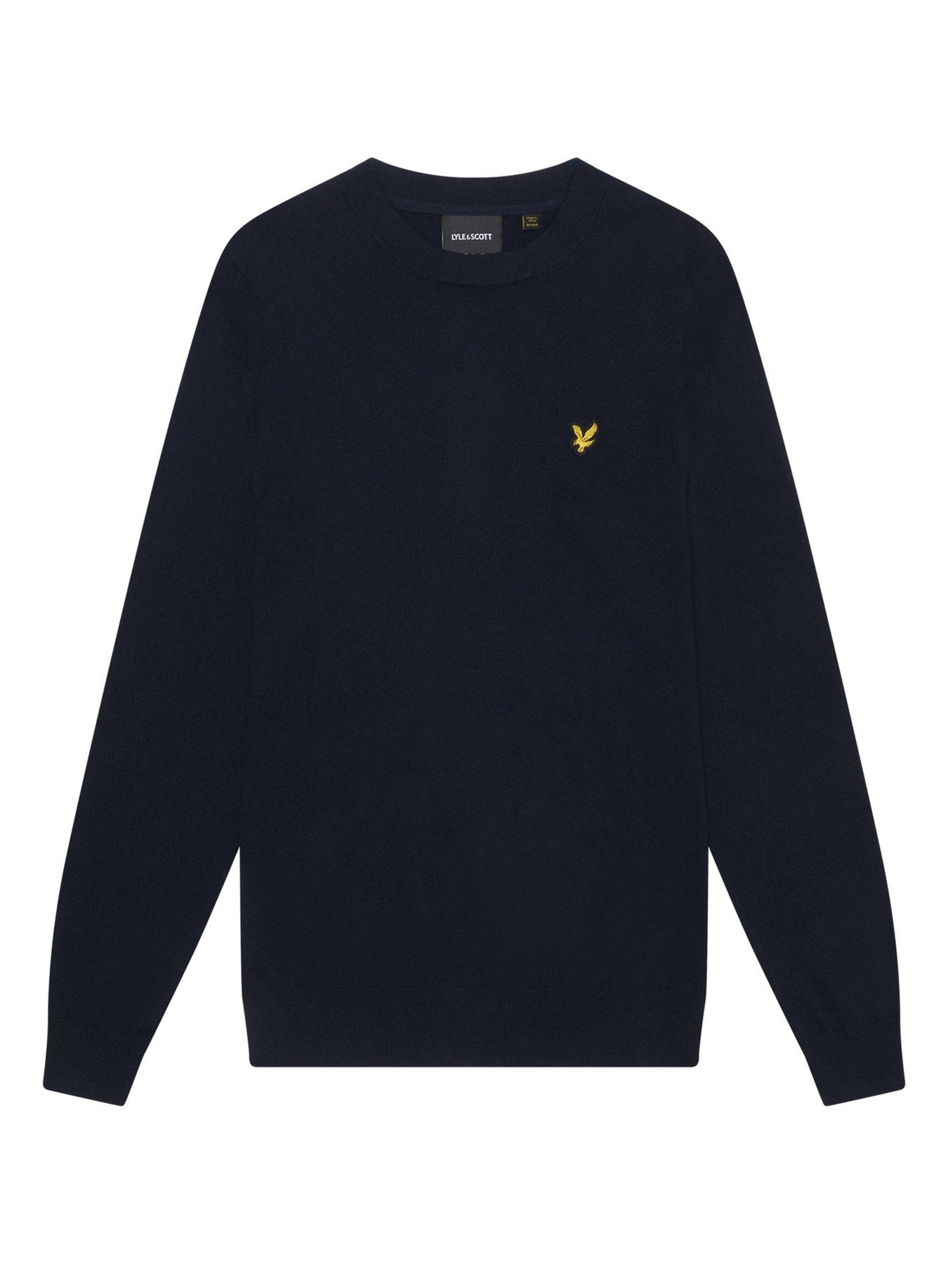Lyle & Scott Cotton Merino Crew Knitted Jumper - Navy